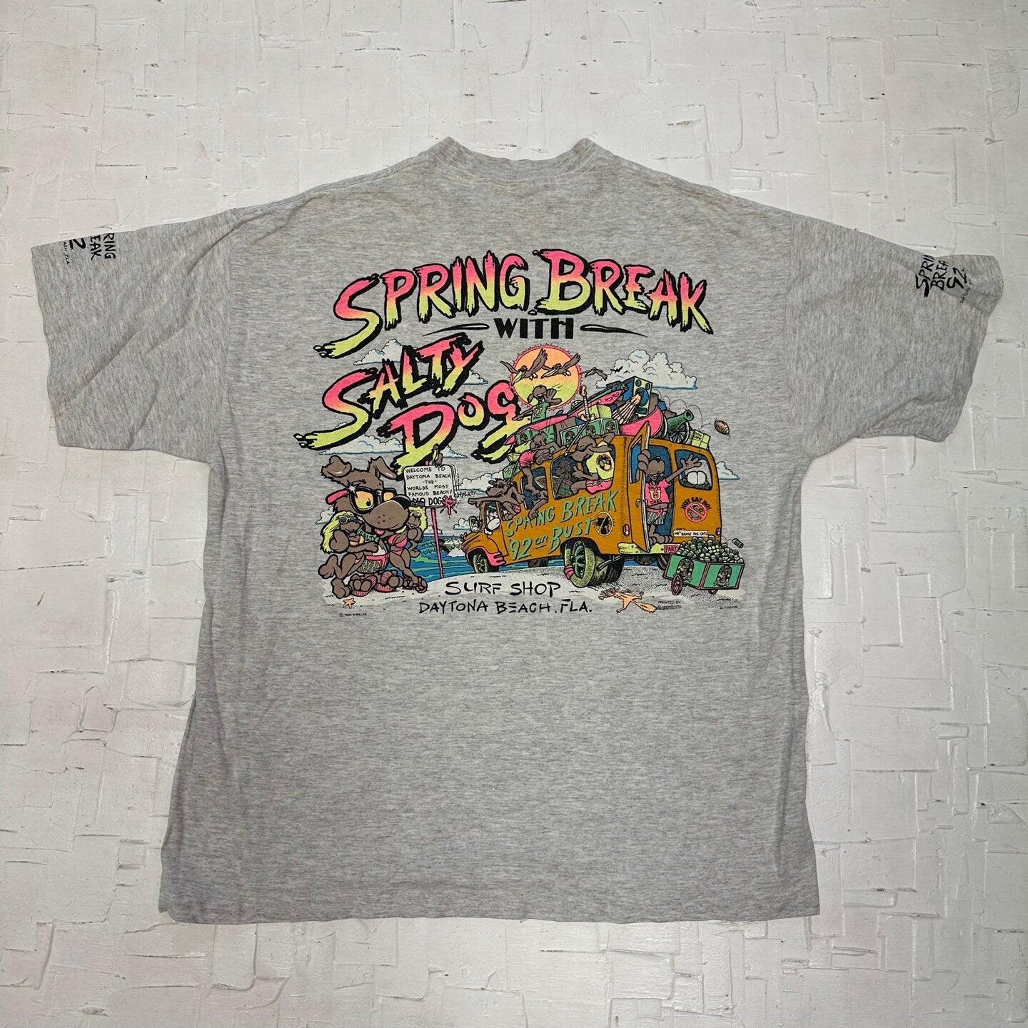 1992 Vintage Spring Break '92 Salty Dog Daytona Beach Graphic T