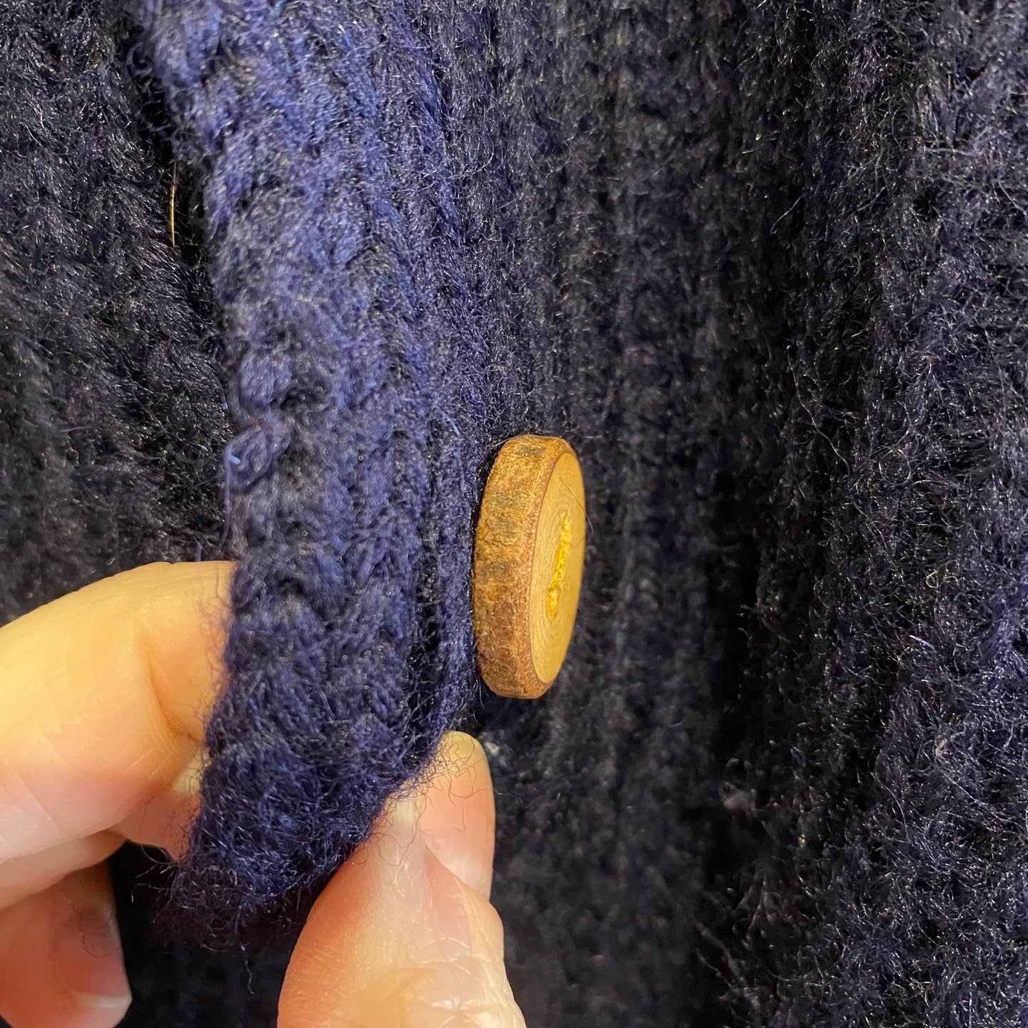 Vintage Dark Navy Blue Cable Knit Great Northern Knitters Wool Sweater | Vintage Sweater | Made in Canada | Men's Size XL | SKU: NPQ-2018