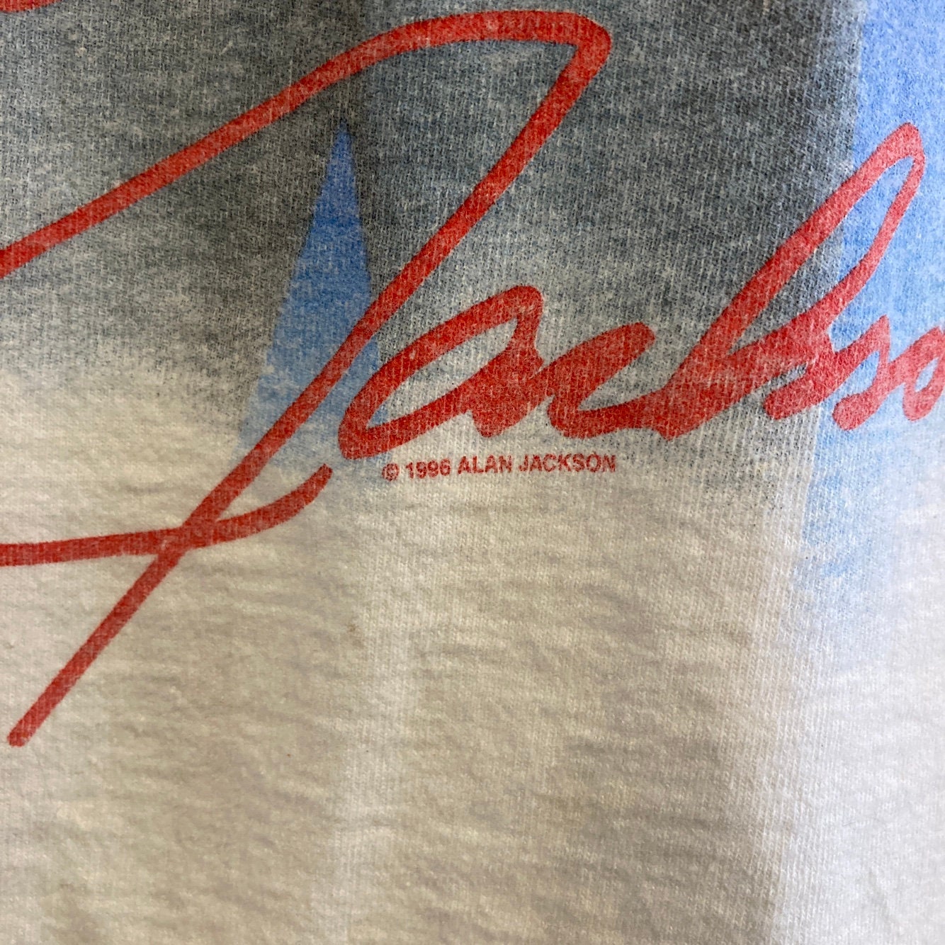 1996 Vintage White Alan Jackson Concert Tour T-shirt | Vintage Graphic Band T-shirt | American Singer-songwriter | Men's Size L | SKU: NPQ-2093