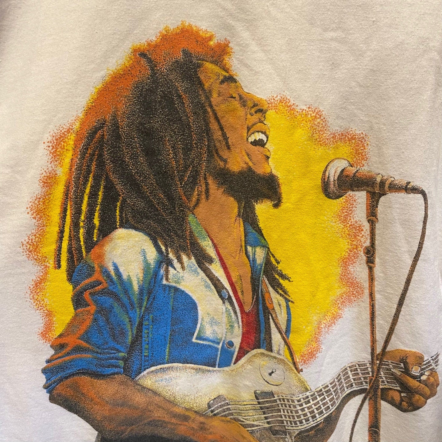 Vintage 50th Anniversary Bob Marley 1945-1995 T-shirt | Vintage T-shirt | Cotton T-shirt | Jamaica | White | Men's Size XL | SKU: STQ-2101
