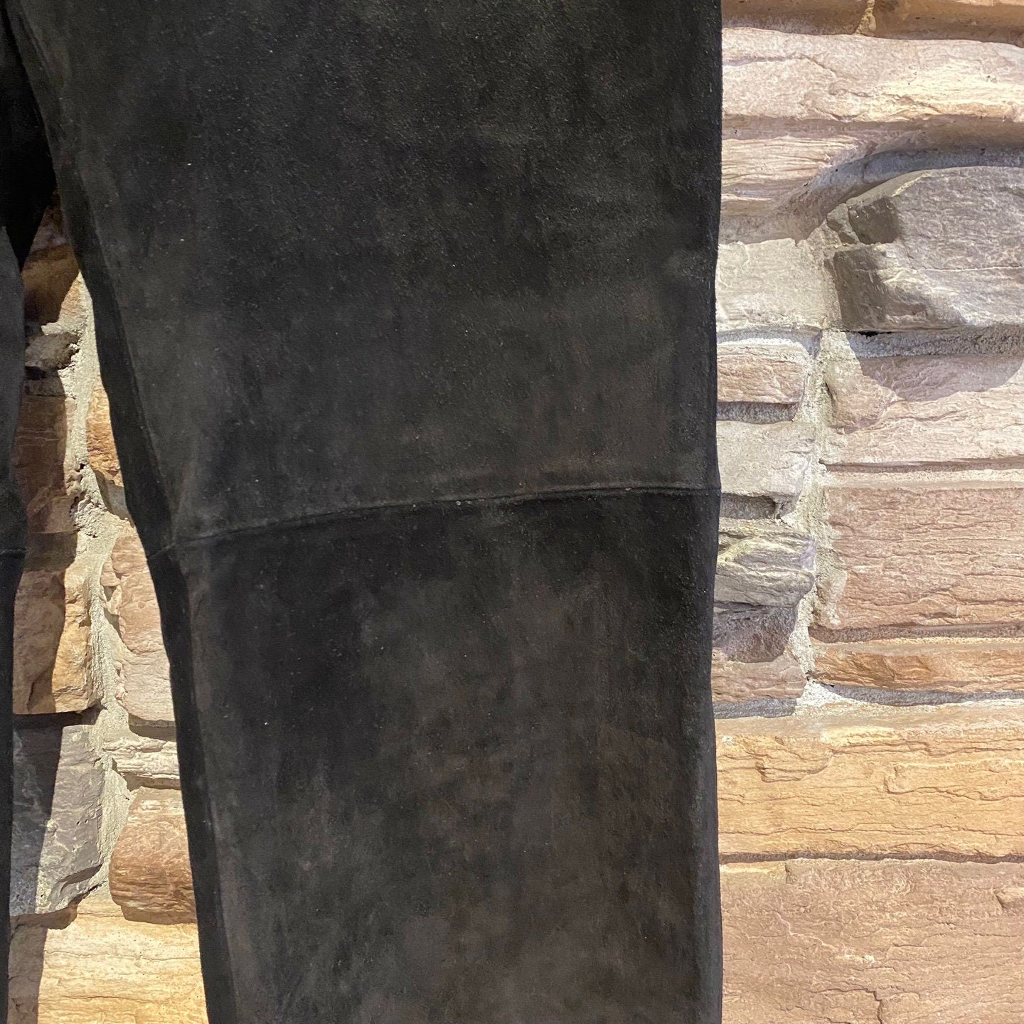 Vintage Black Nine West Suede Soft Leather Trousers | Vintage Pants | Ultra High Rise | Black | Women's Size 6 / Size M | SKU: NPQ-2068