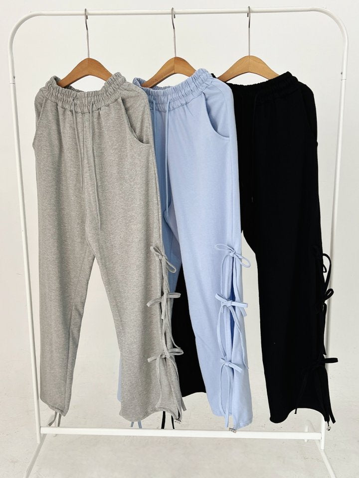 Split hem string pants