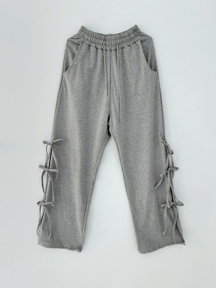 Split hem string pants