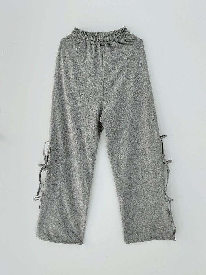 Split hem string pants