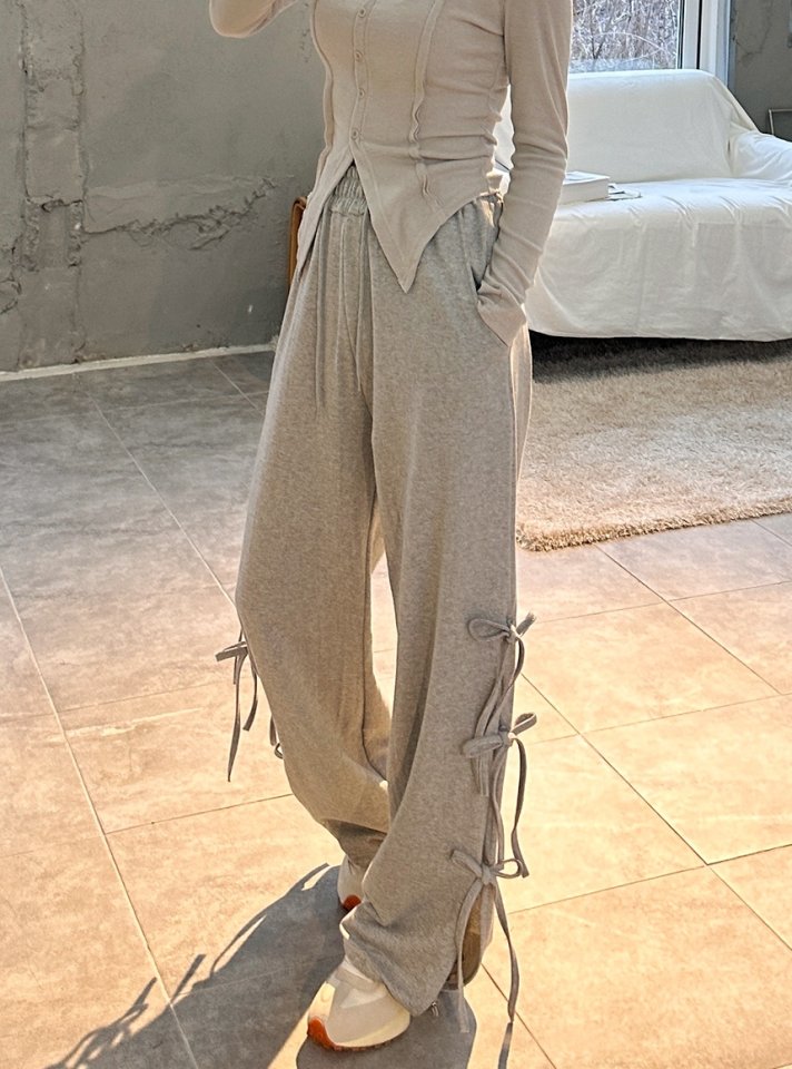 Split hem string pants