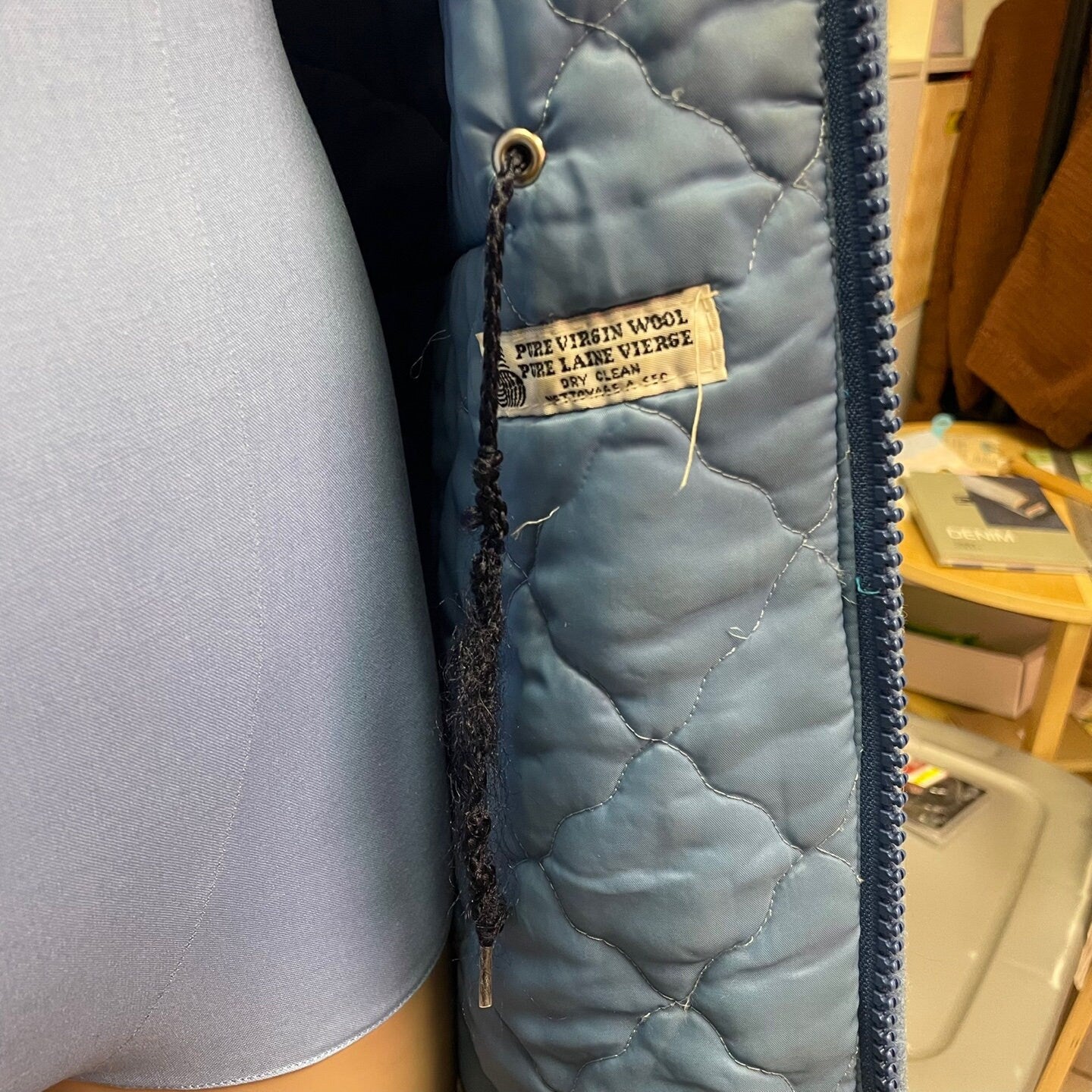 Vintage Fashion Gems Embroidered Pure Virgin Wool Parka with Fur Trim | Embroidered Parka | Fur Trim Parka | Made in Canada | SKU: M-1659