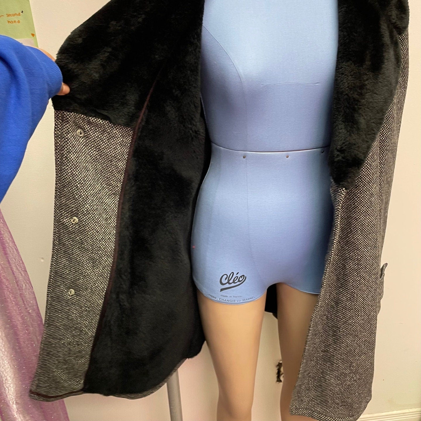 Vintage Mac Mor Faux Fur Lined Checkered Patterned Wool Coat | Vintage Coat | Womens Coat | Faux Fur | Wool Coat | Winter Coat | SKU: M-1737