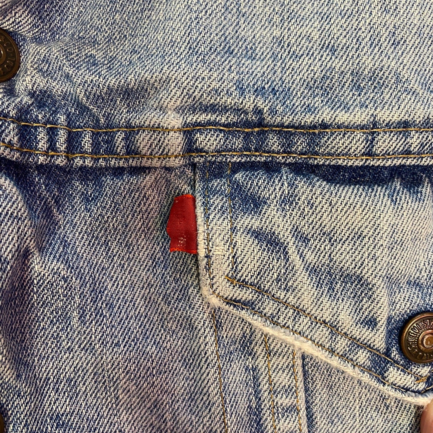 Vintage Levi's Distressed Sherpa Lined Jean Jacket | Vintage Jean Jacket | Denim | Levi's Jacket | Vintage Levi's | Size 46 | SKU: M-1812
