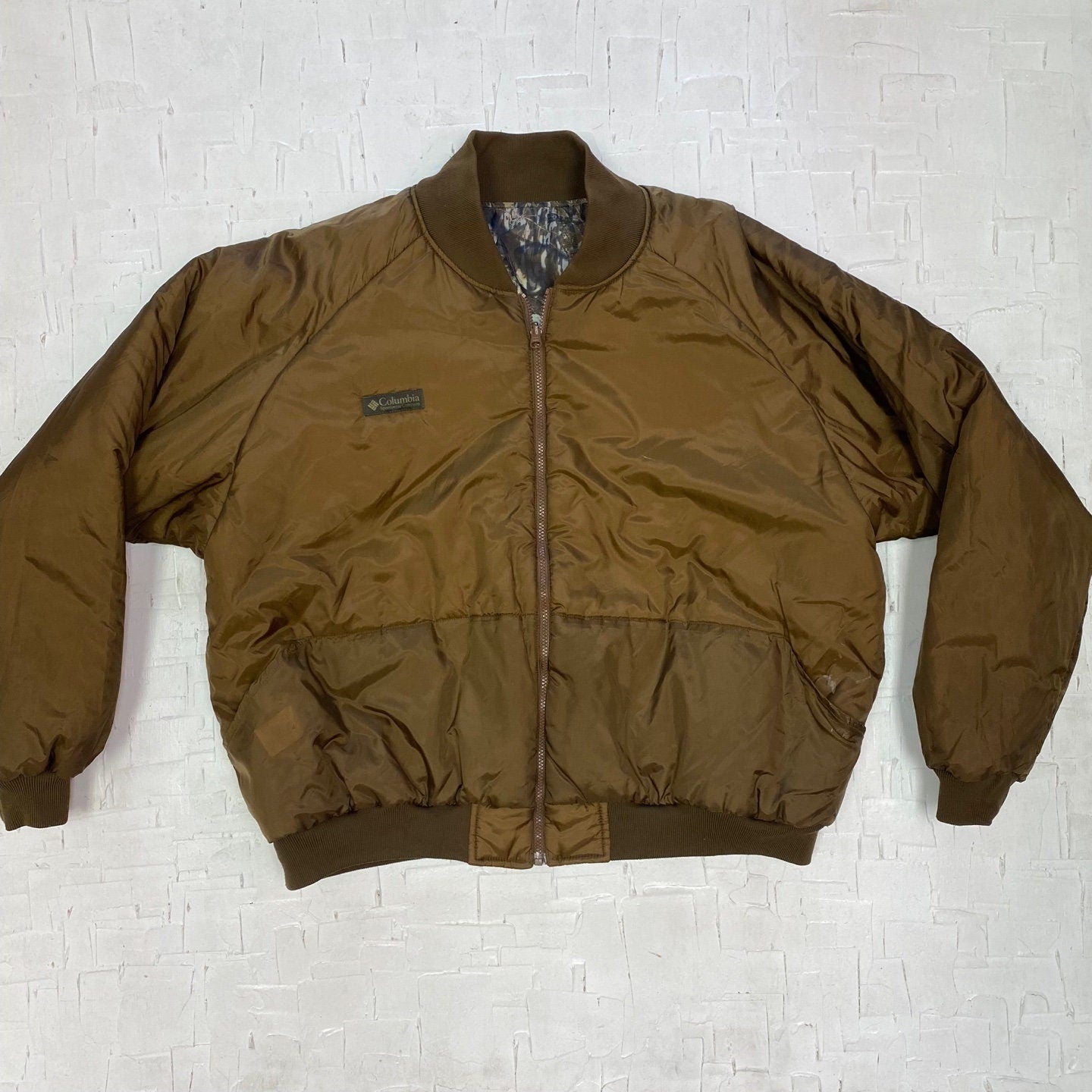Vintage Camo Bomber Puffer Jacket by Columbia