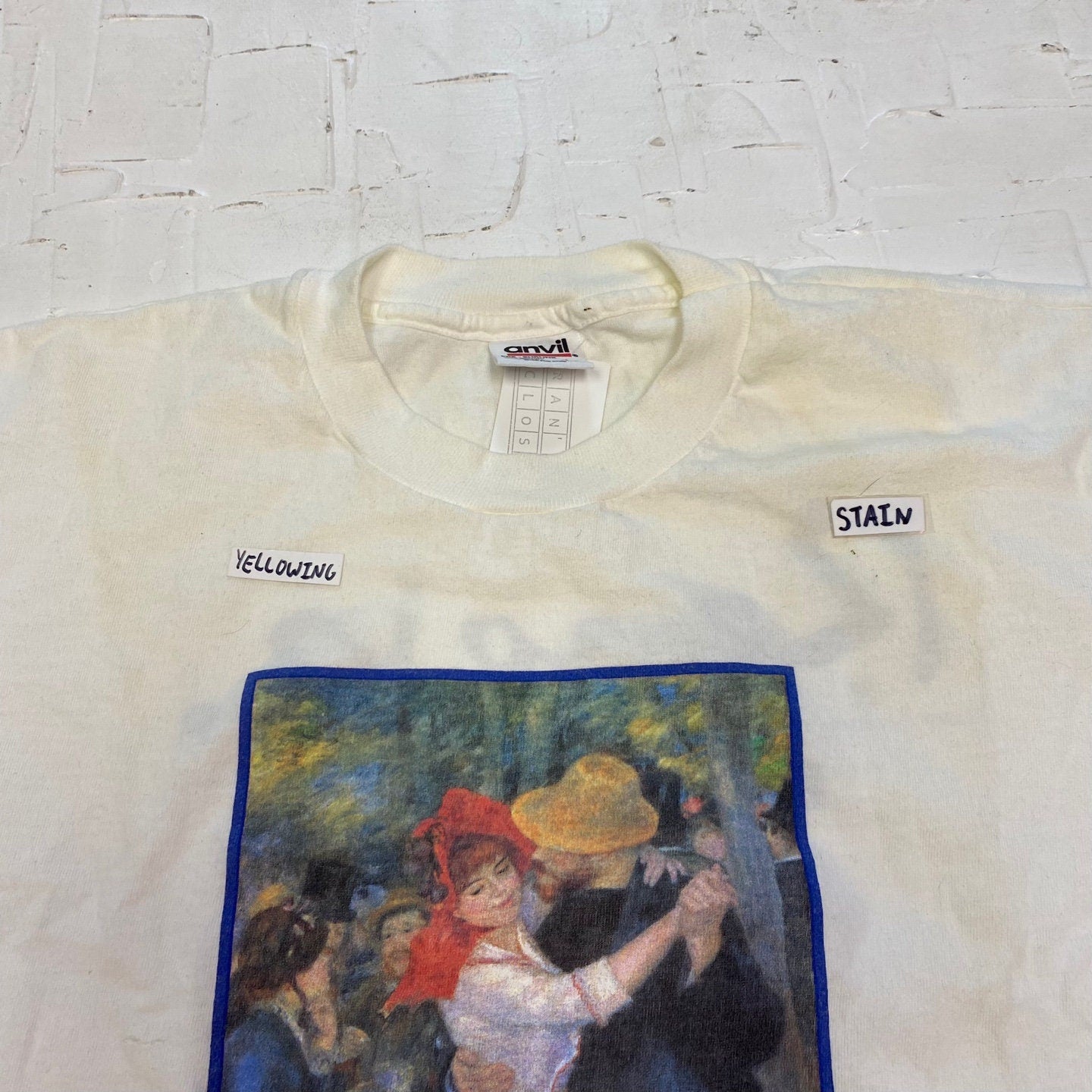 1997 Vintage "Le Bal a Bougival" Painting Print Graphic T-Shirt