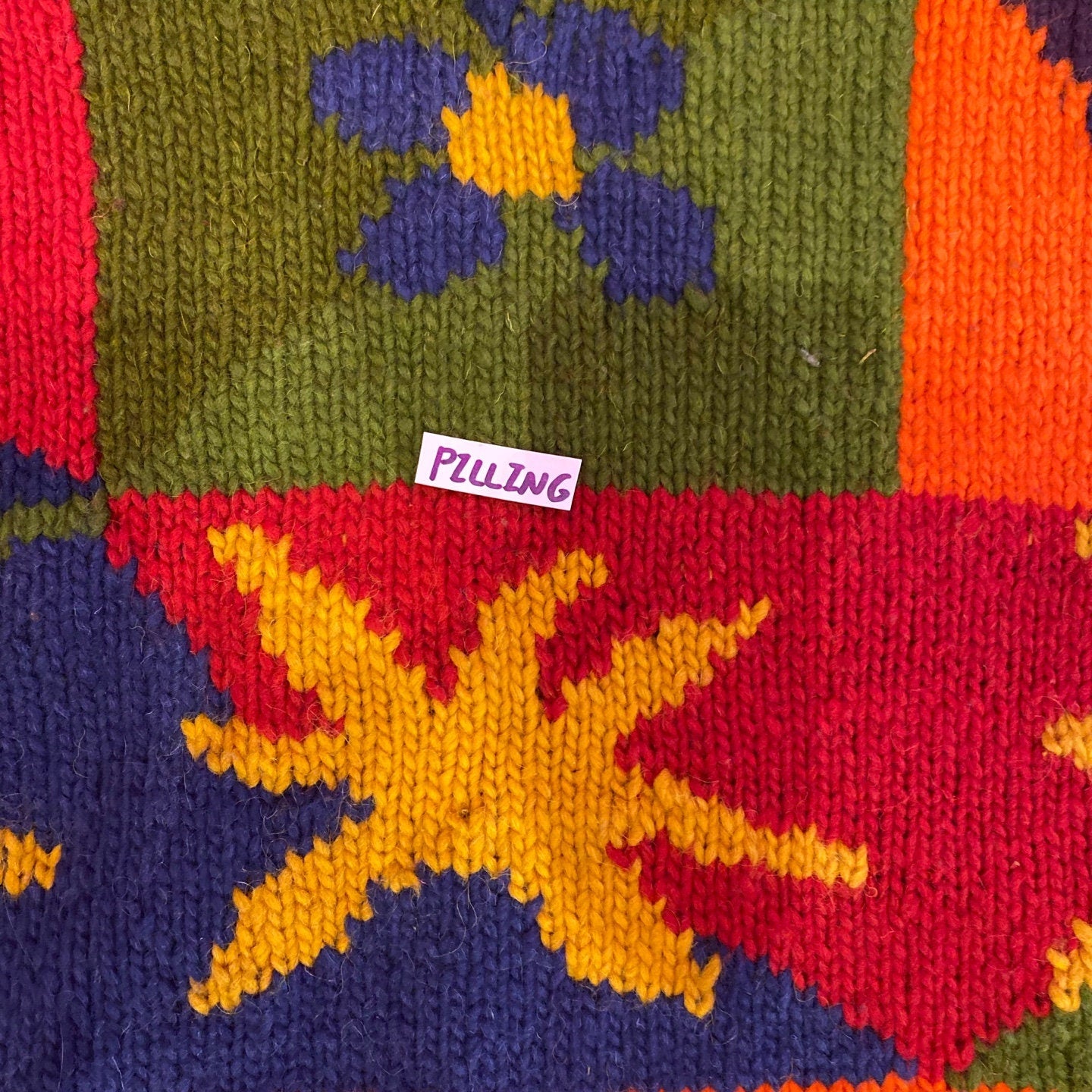 Vintage Las Americas Wool Colourful Sweater with Florals and Sun Motifs | Vintage Sweater | Knit Sweater | Wool Sweater | SKU STQ-3251 |