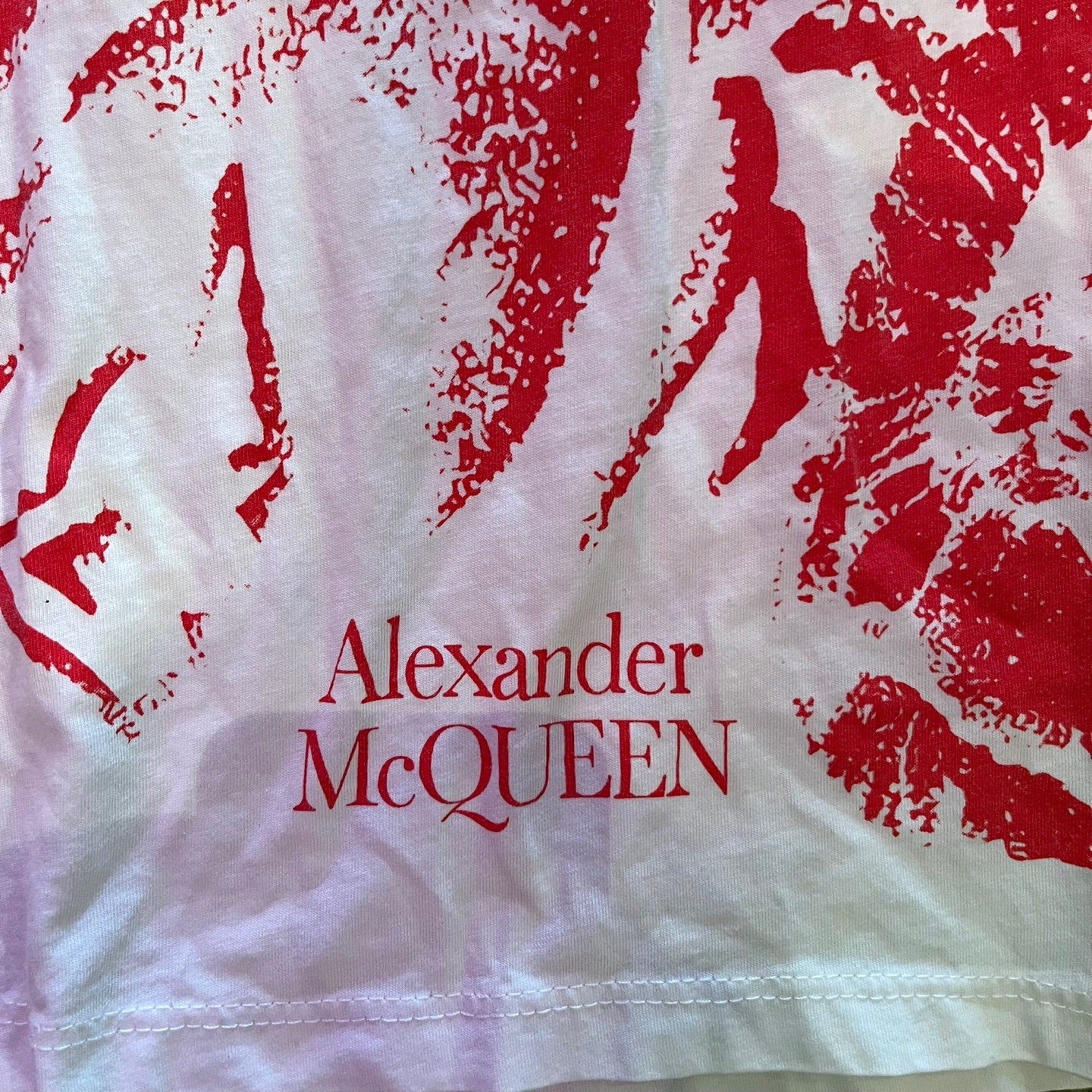 Alexander McQueen Red Skull Print T-shirt | Graphic T-shirt | Made in Italy | Alexander Mcqueen | Skull | Men's Size M | SKU: STQ-3313