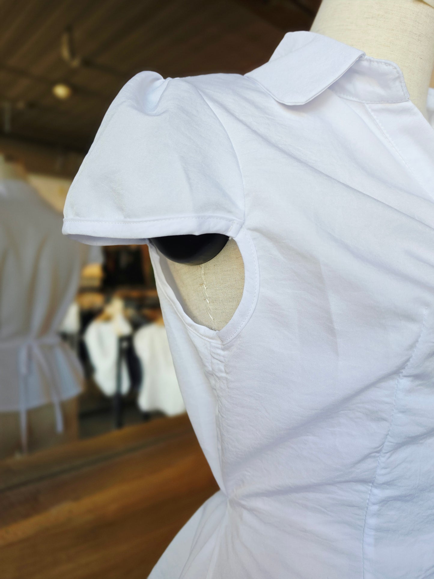 Market Stroll Ruched Tie-Back Blouse