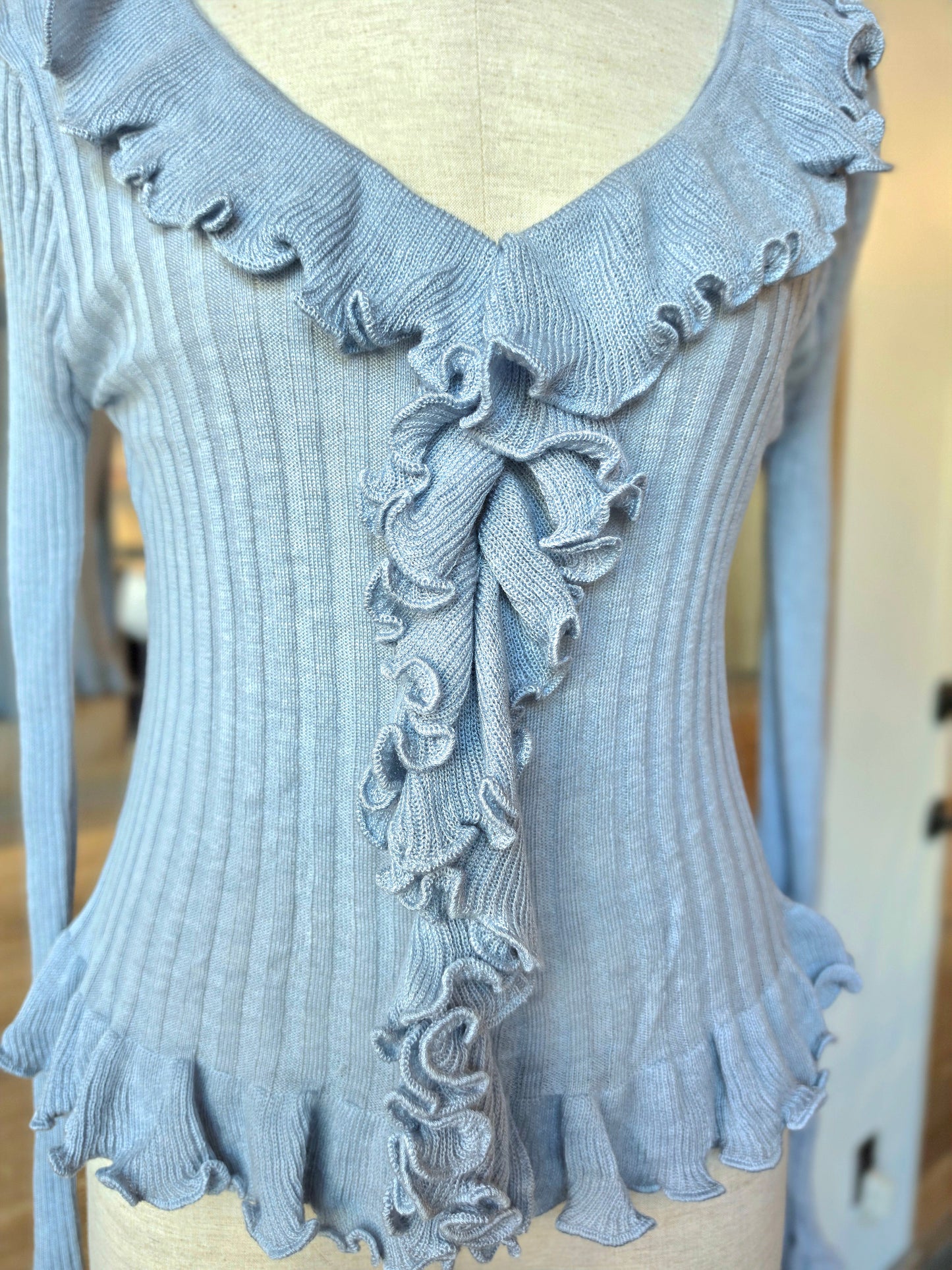 Morning Mist Ruffle Cardigan