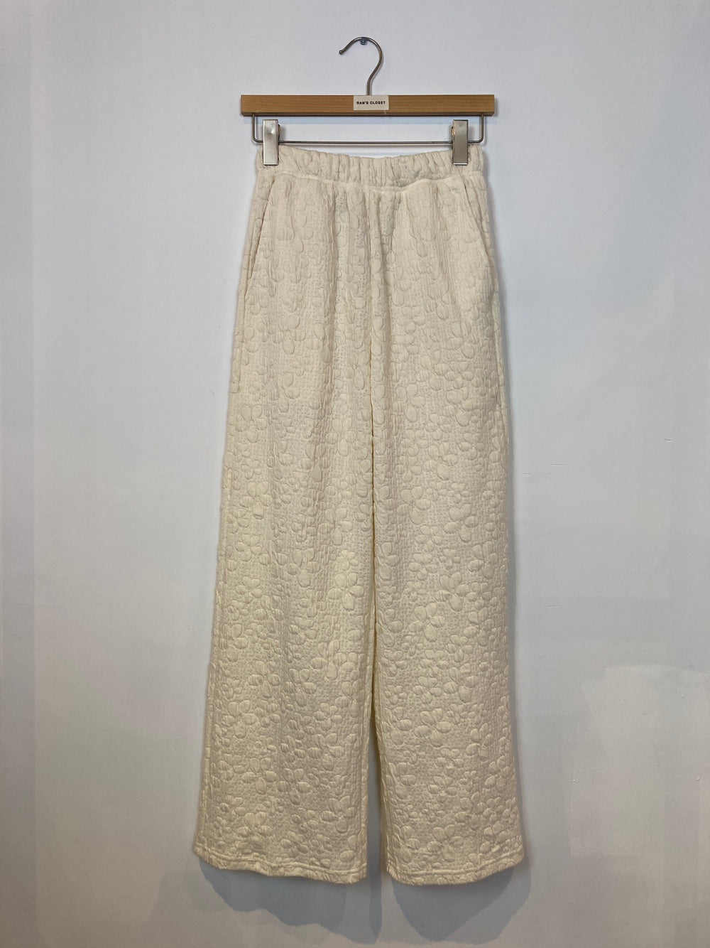 Street Brand Elastic Waist Floral Pants in Blue and White