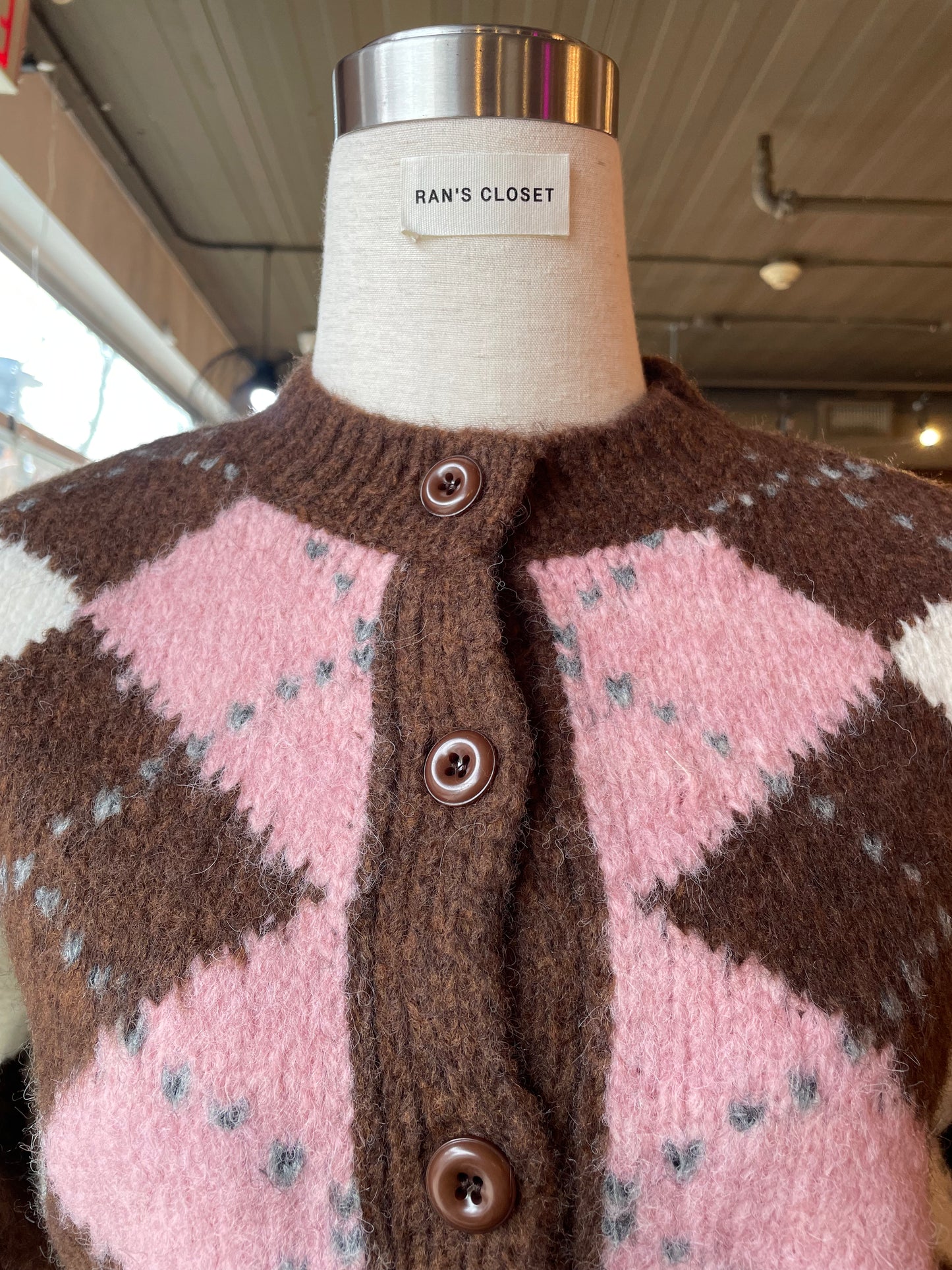 Argyle Crop Cardigan