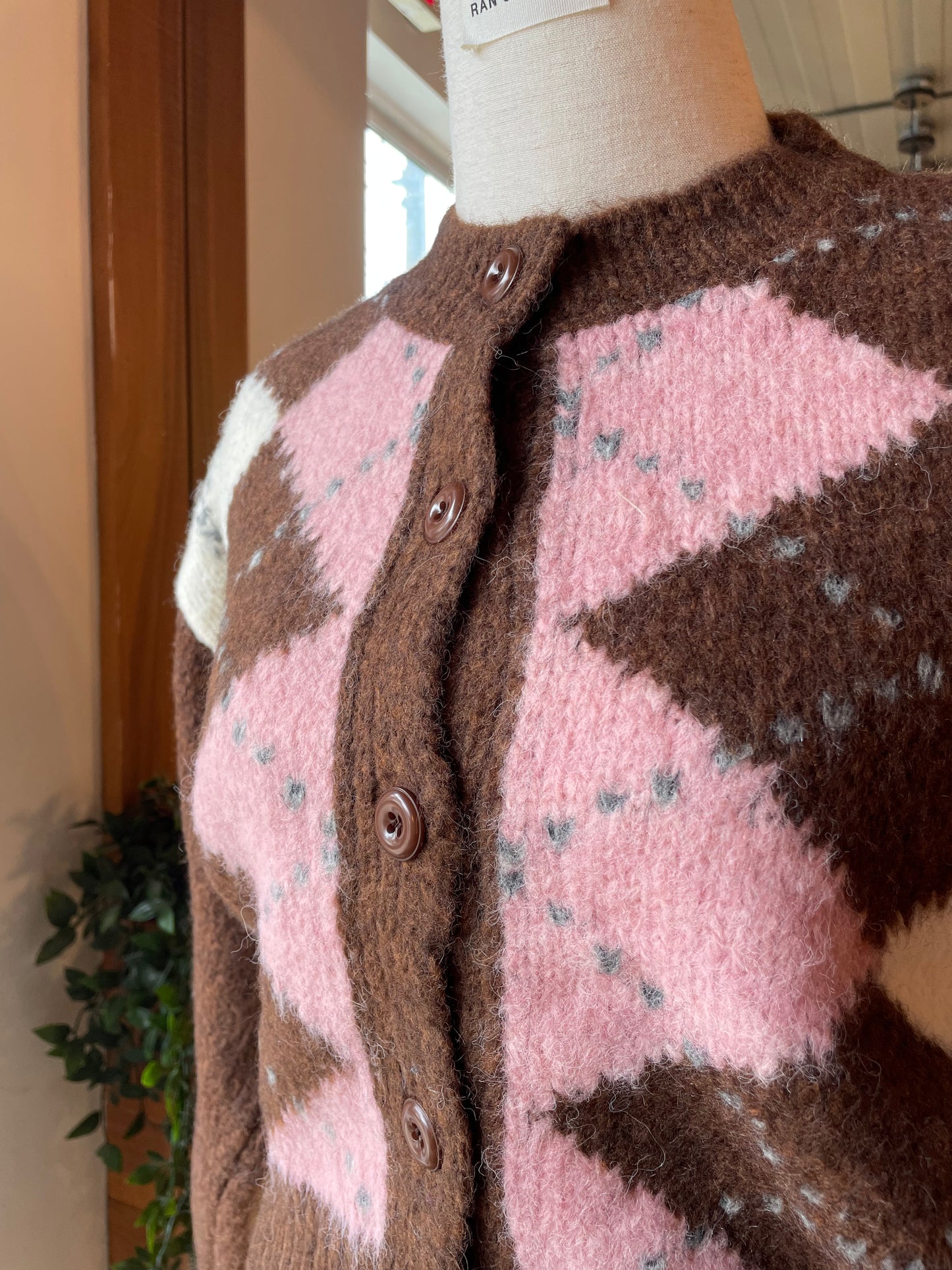 Argyle Crop Cardigan