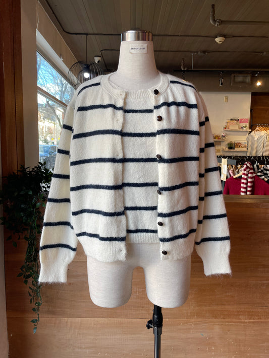 Striped knit Cardigan Set