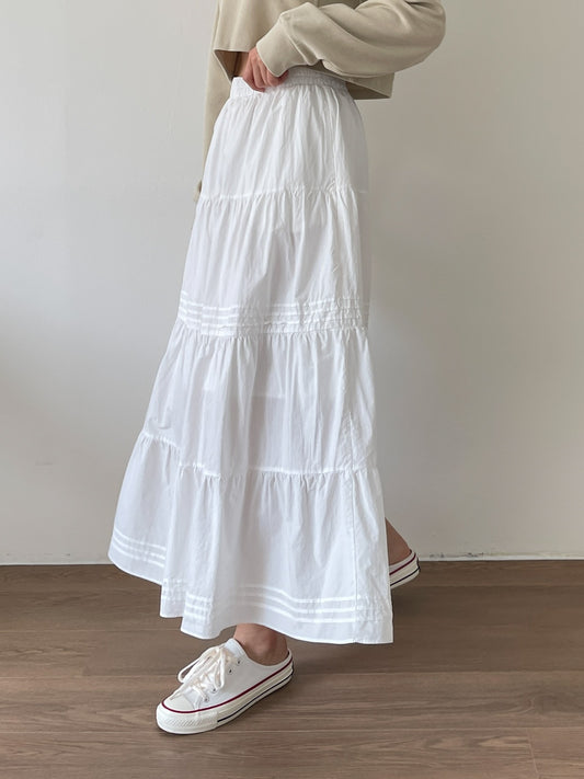 White Maxi Skirt with Pockets