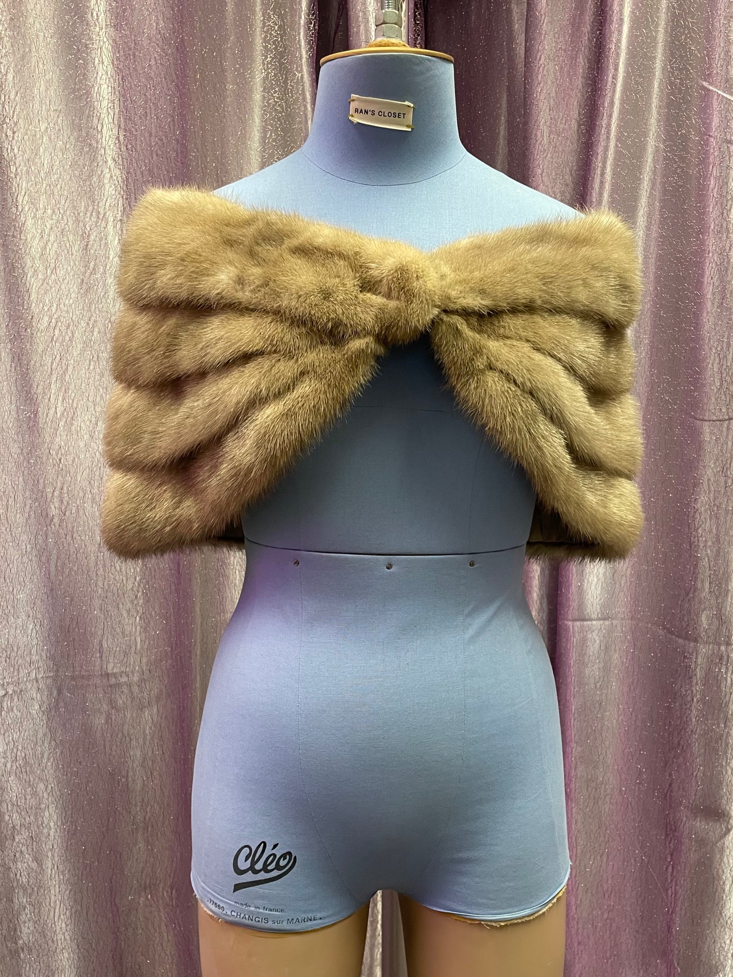 Layered Fur Shawl with Hidden Front Closure