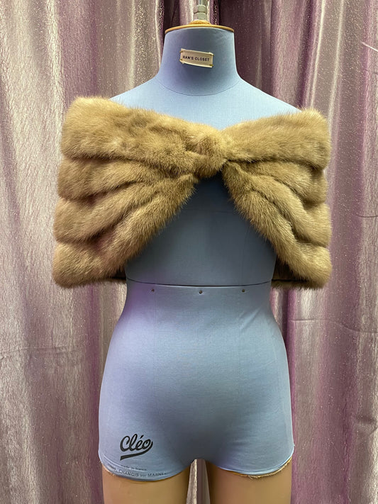 Layered Fur Shawl with Hidden Front Closure