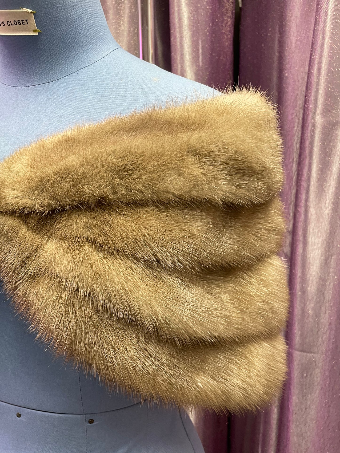 Layered Fur Shawl with Hidden Front Closure