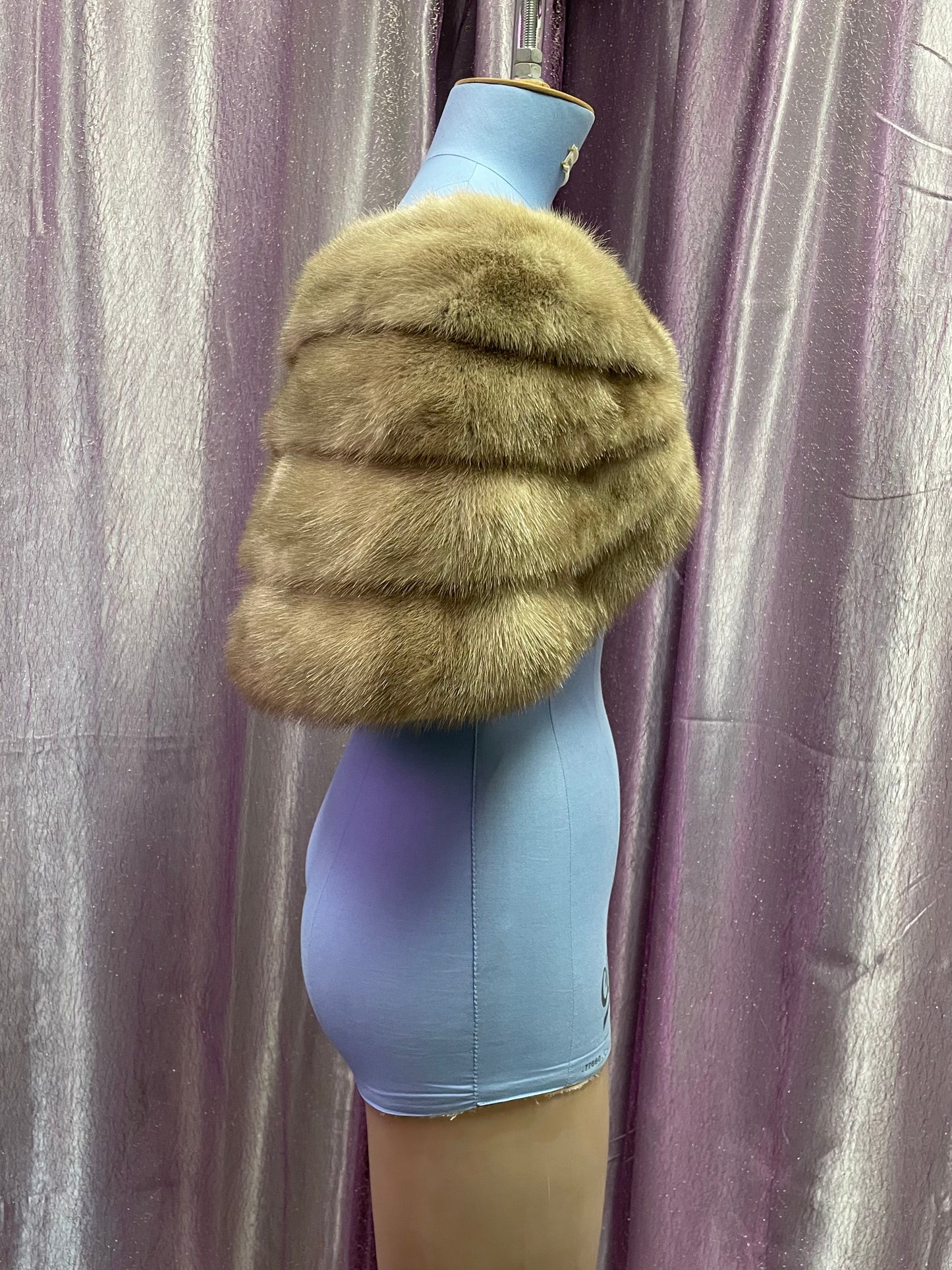 Layered Fur Shawl with Hidden Front Closure