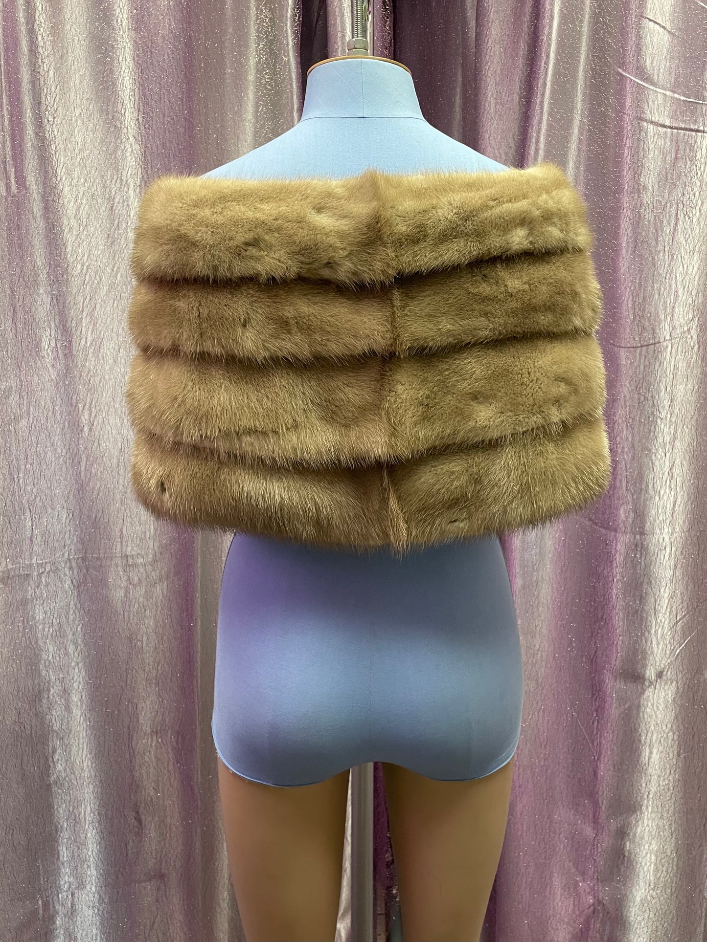 Layered Fur Shawl with Hidden Front Closure