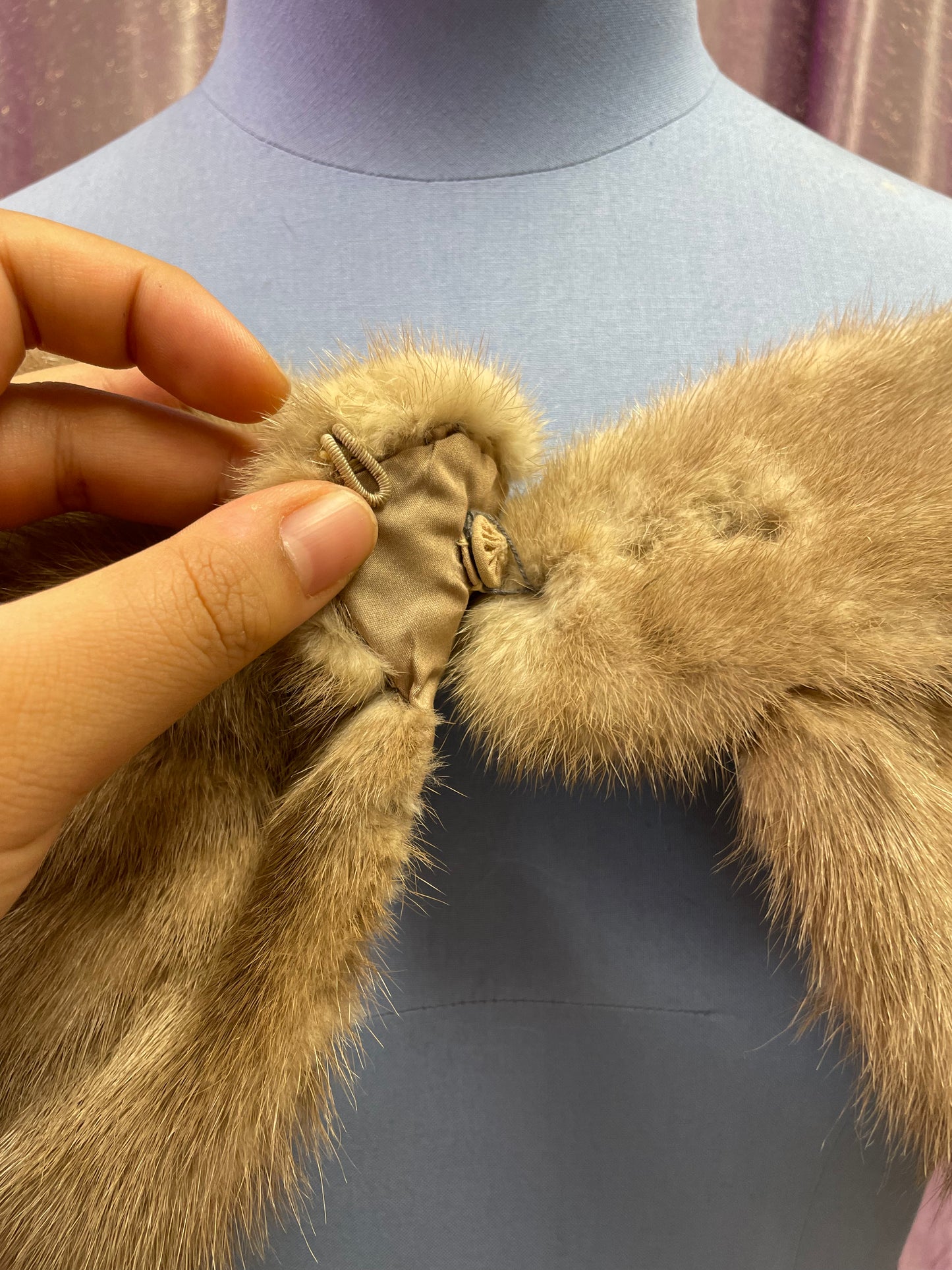 Layered Fur Shawl with Hidden Front Closure