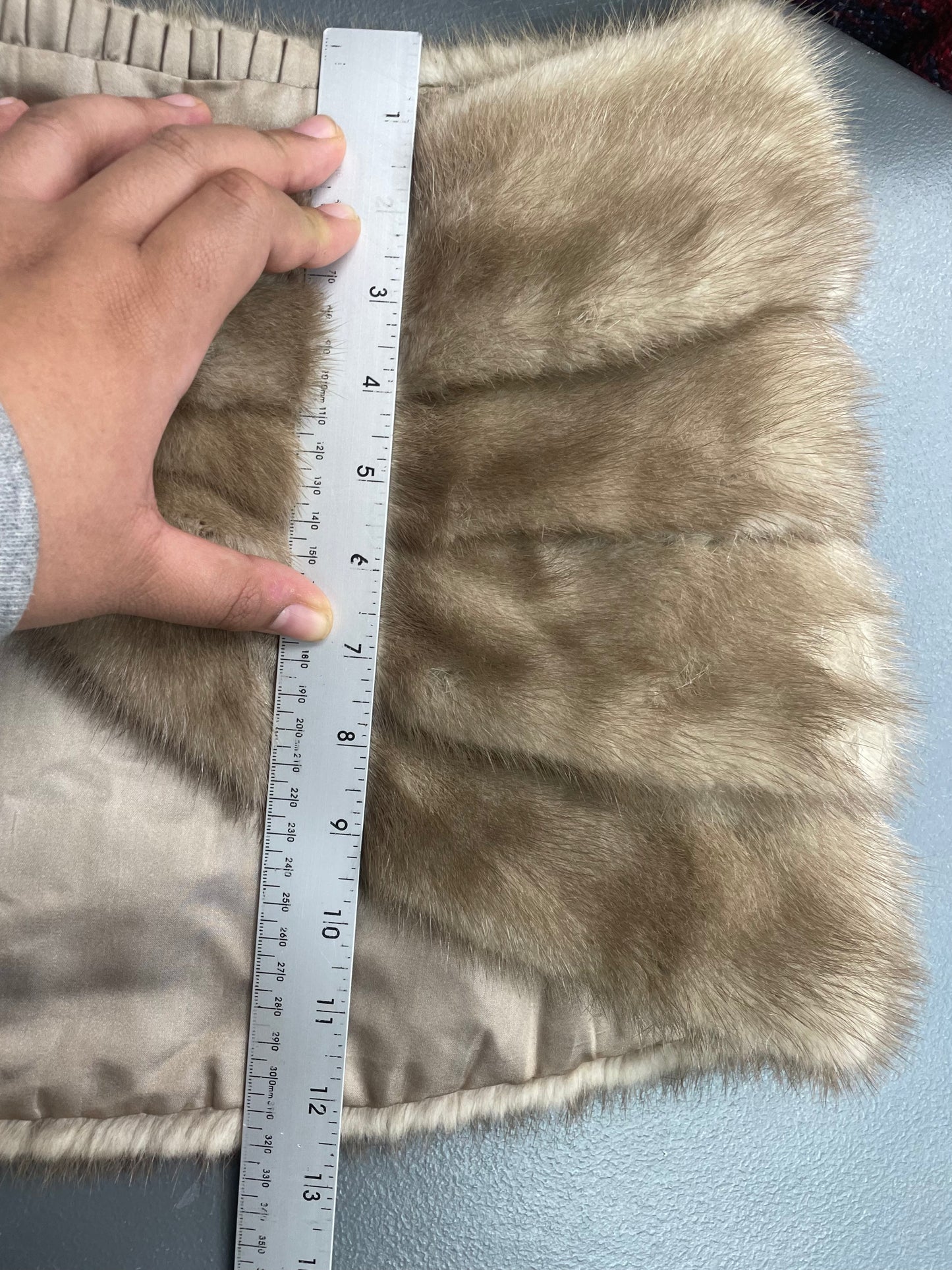 Layered Fur Shawl with Hidden Front Closure
