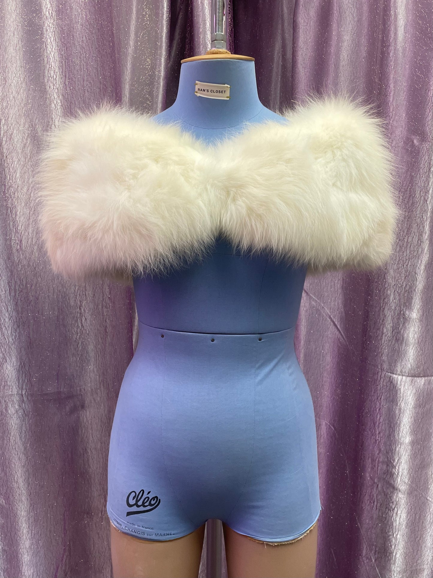 Vintage Swears and Wells White Fur Shawl