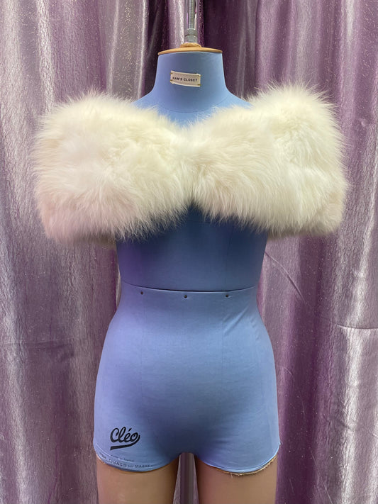 Vintage Swears and Wells White Fur Shawl