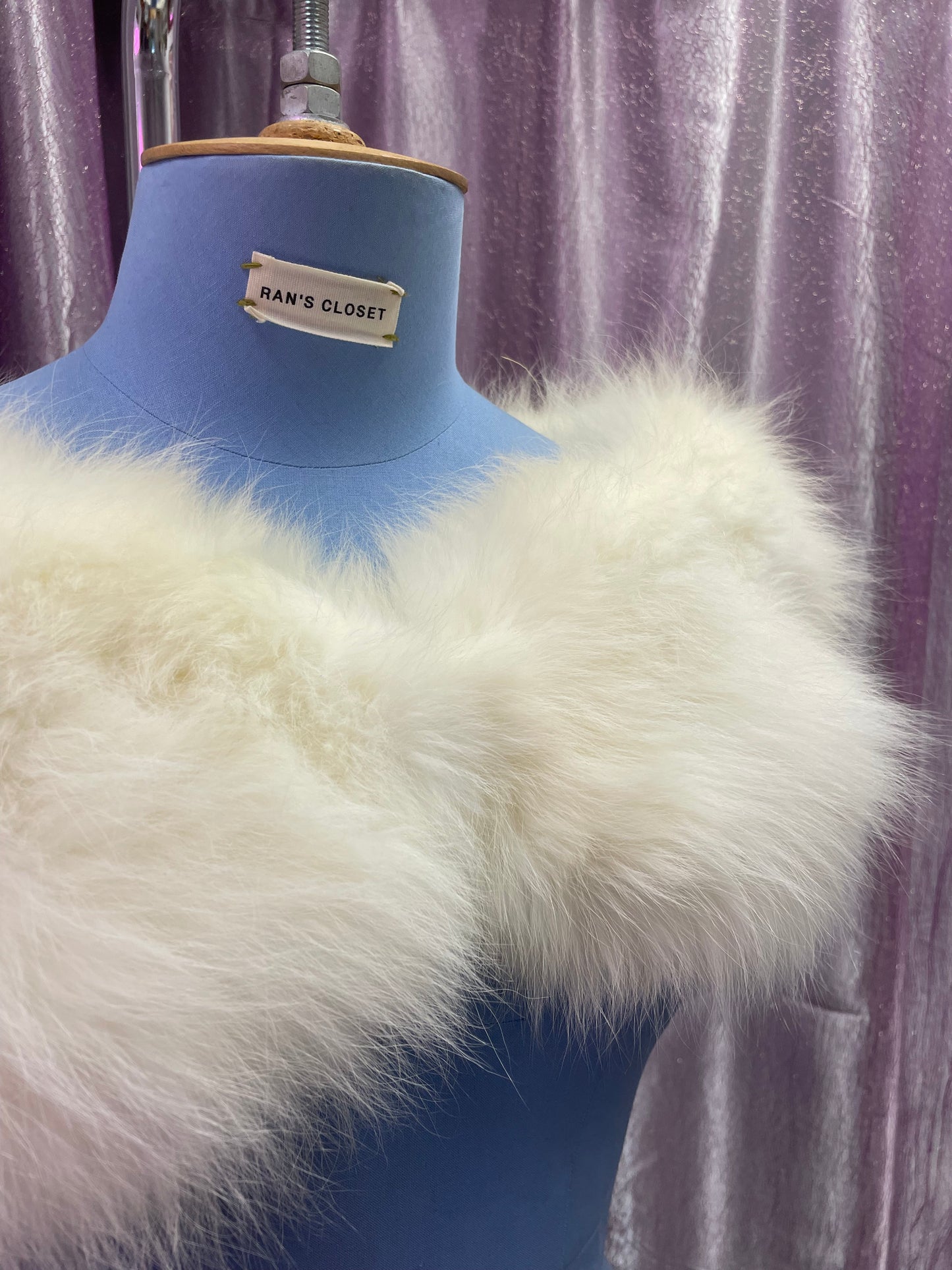 Vintage Swears and Wells White Fur Shawl