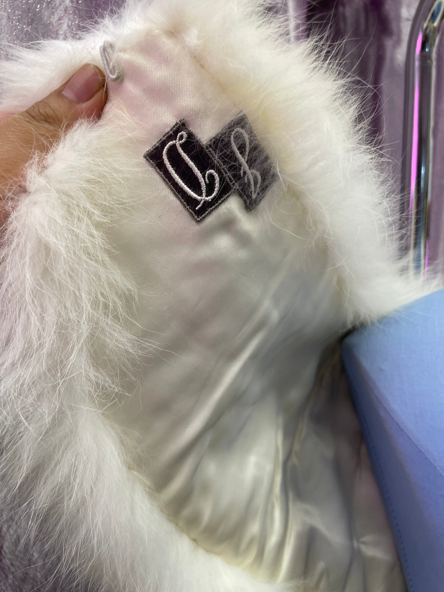 Vintage Swears and Wells White Fur Shawl