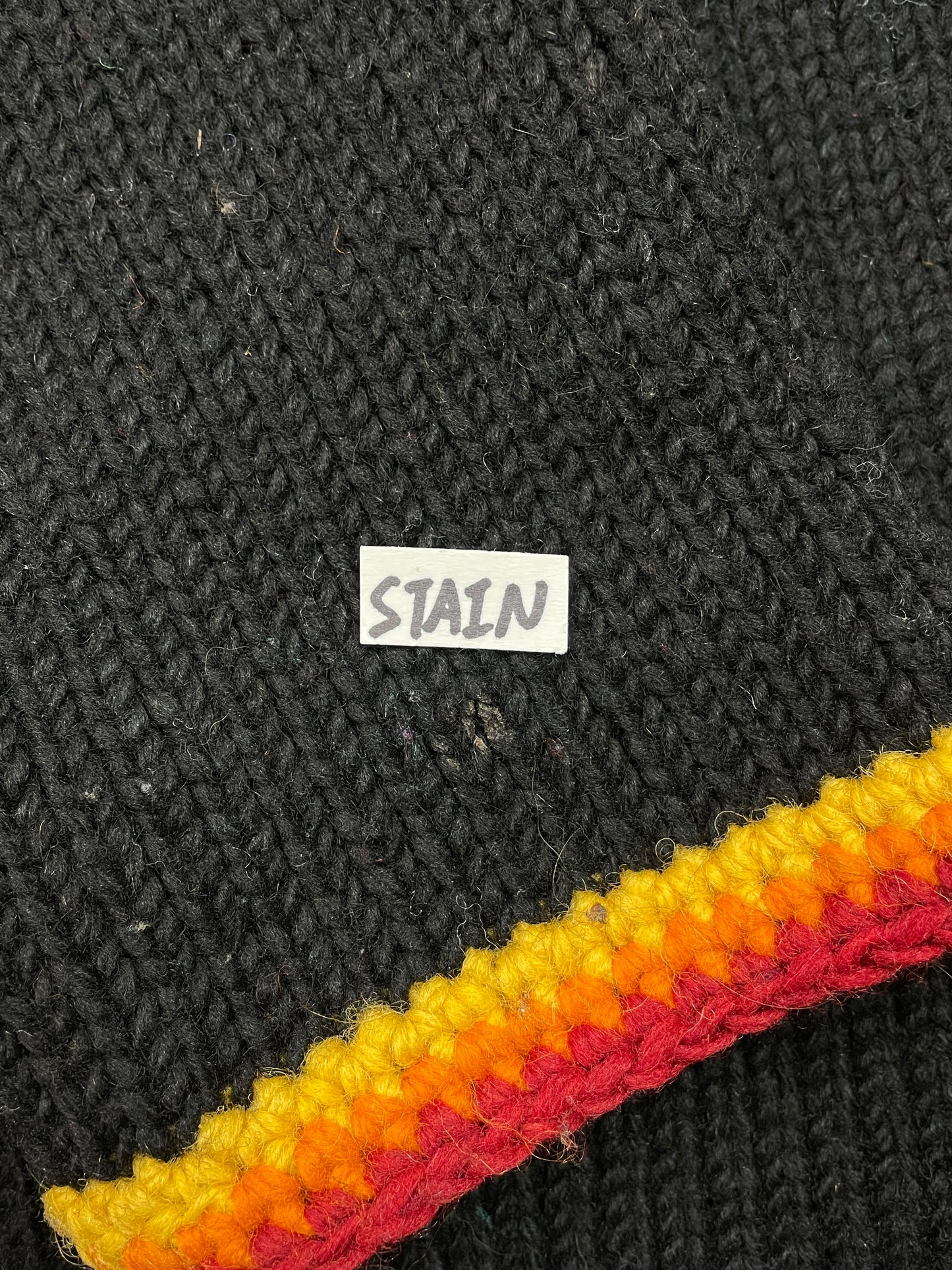 Vintage Rainbow Wool Knit Zip Up Hooded Coat