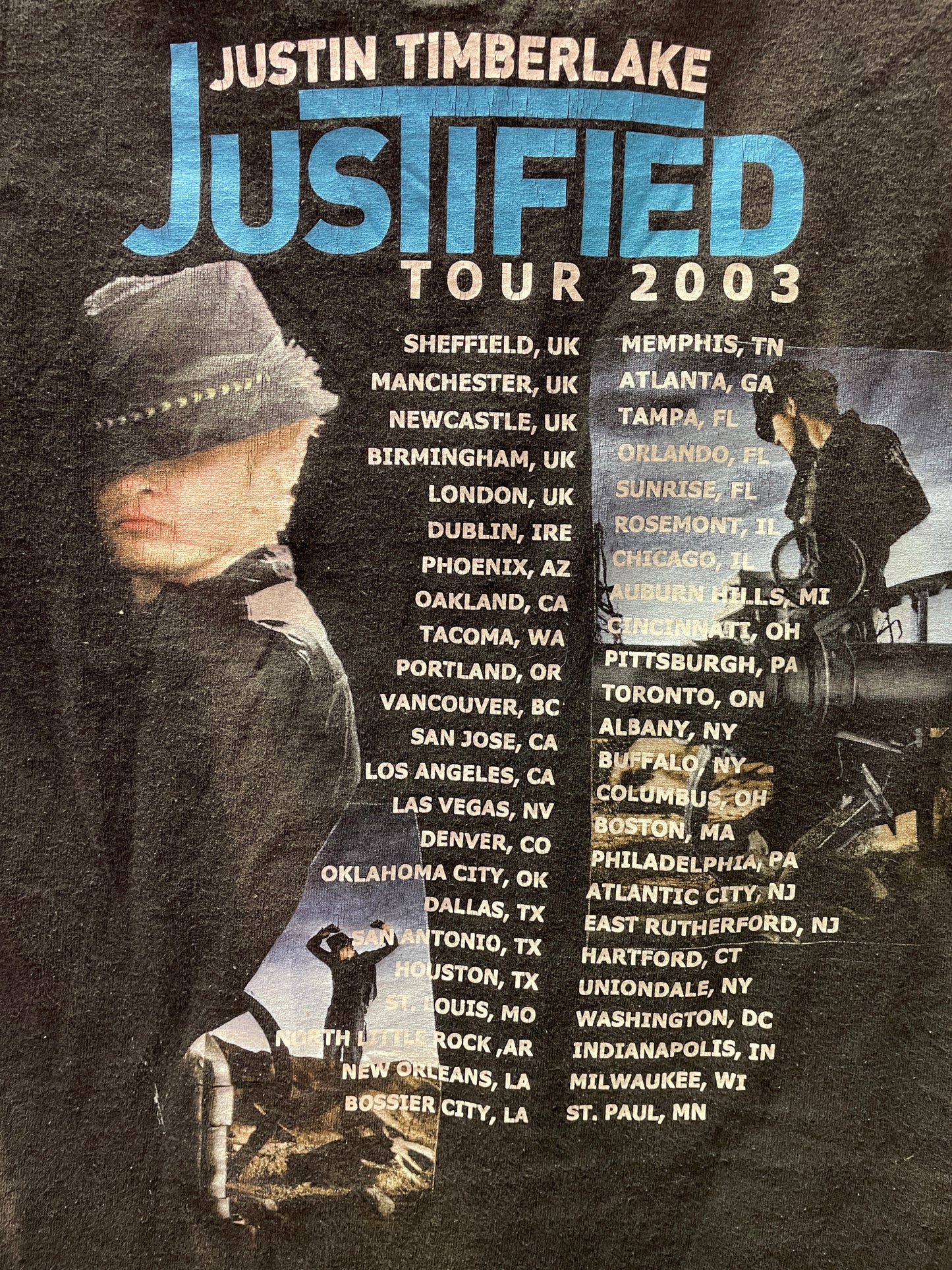 Vintage 2003 Justin Timberlake "Justified" Tour T-Shirt
