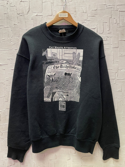 Vintage Stuart Katt "Cat Wants Attention" Sweatshirt
