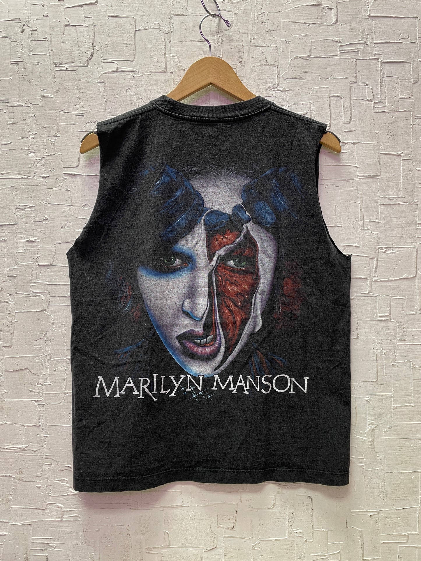 Vintage Marilyn Manson Tank Top with Raw Hem Sleeves