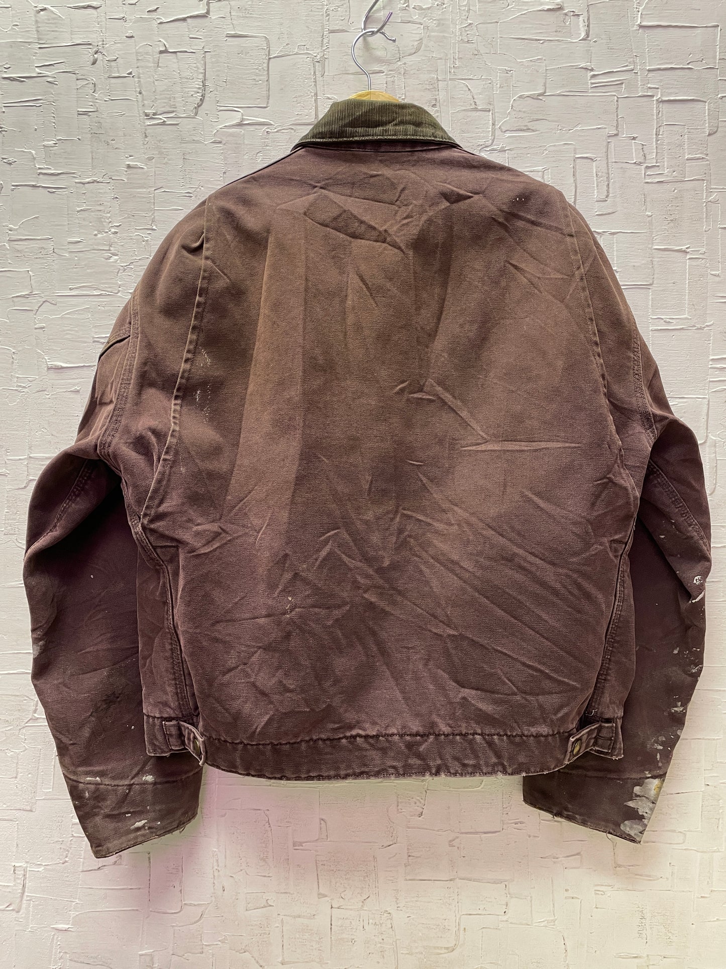 Vintage Distressed Carhartt Blanket Lined Burgundy/Maroon Detroit Jacket