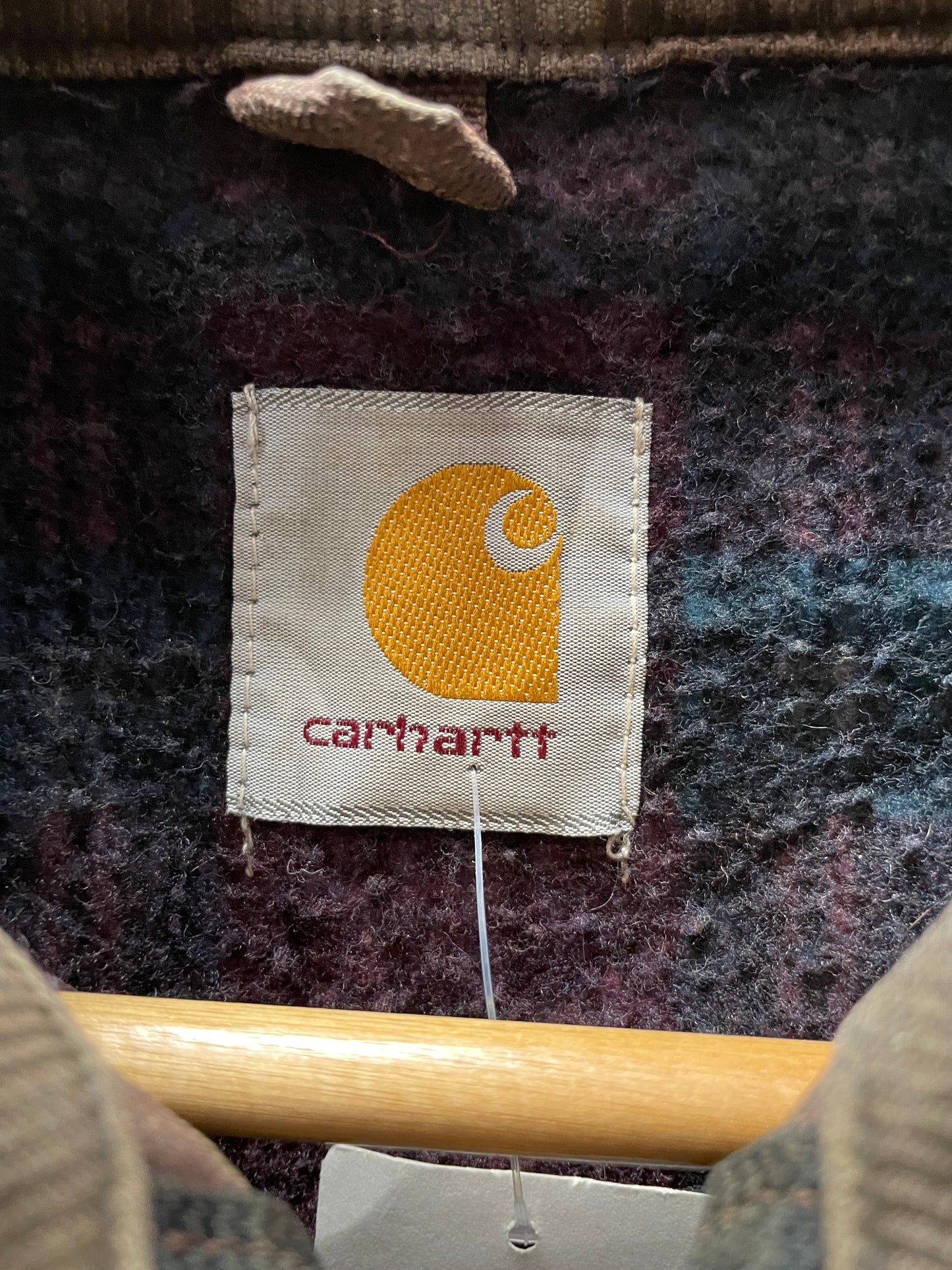 Vintage Distressed Carhartt Blanket Lined Burgundy/Maroon Detroit Jacket