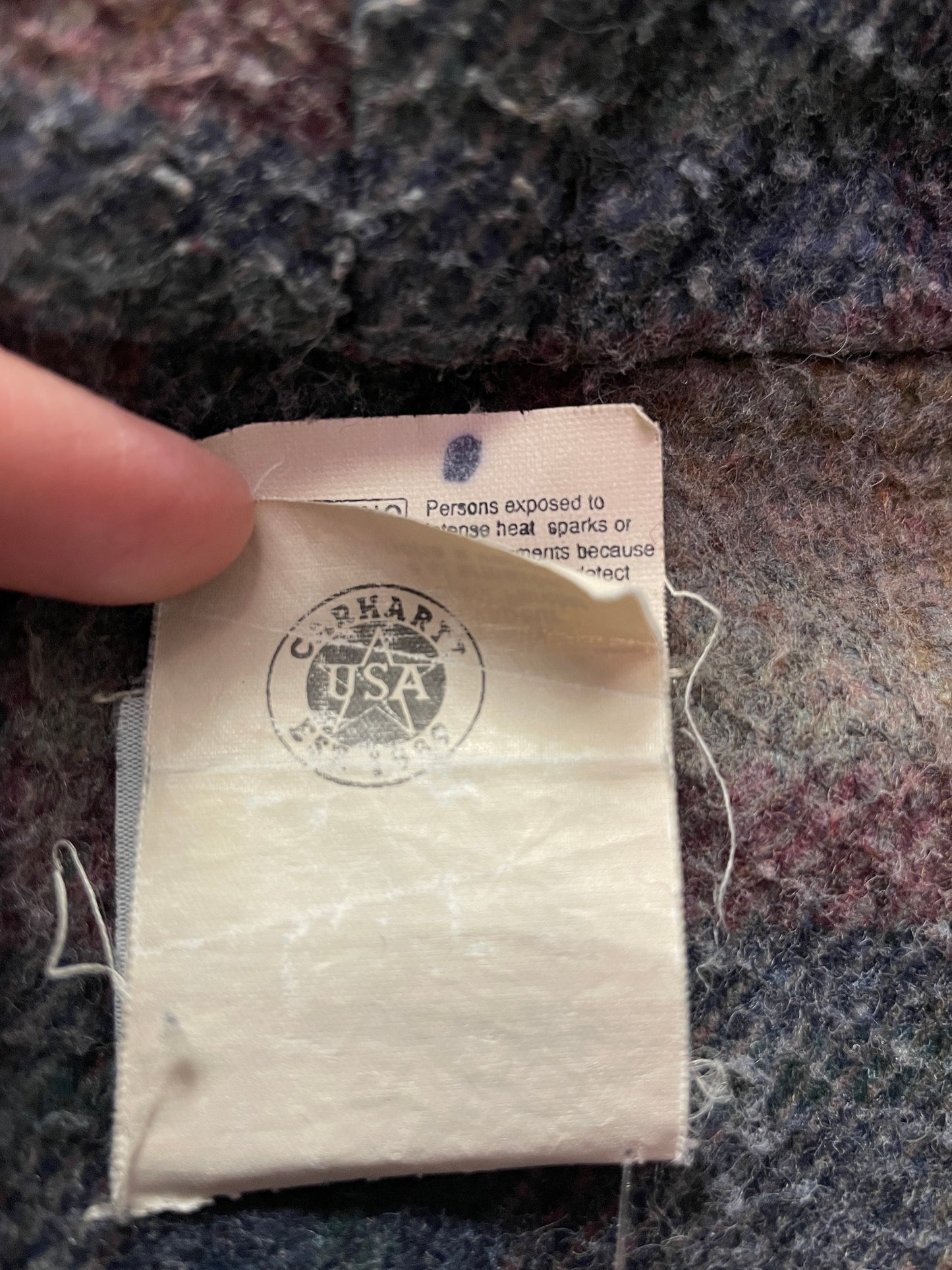 Vintage Carhartt Blanket Lined Hooded Denim Jacket