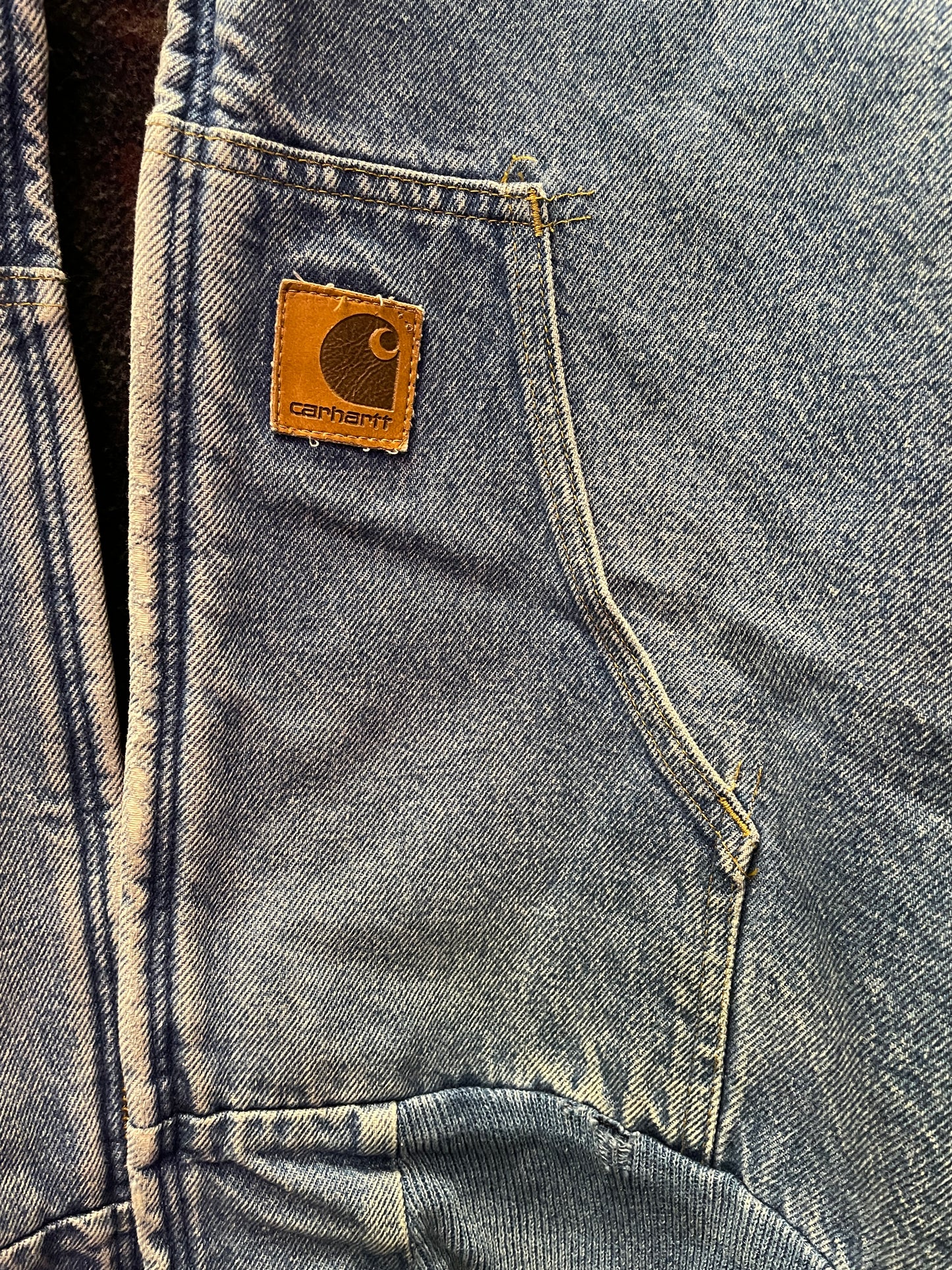 Vintage Carhartt Blanket Lined Hooded Denim Jacket