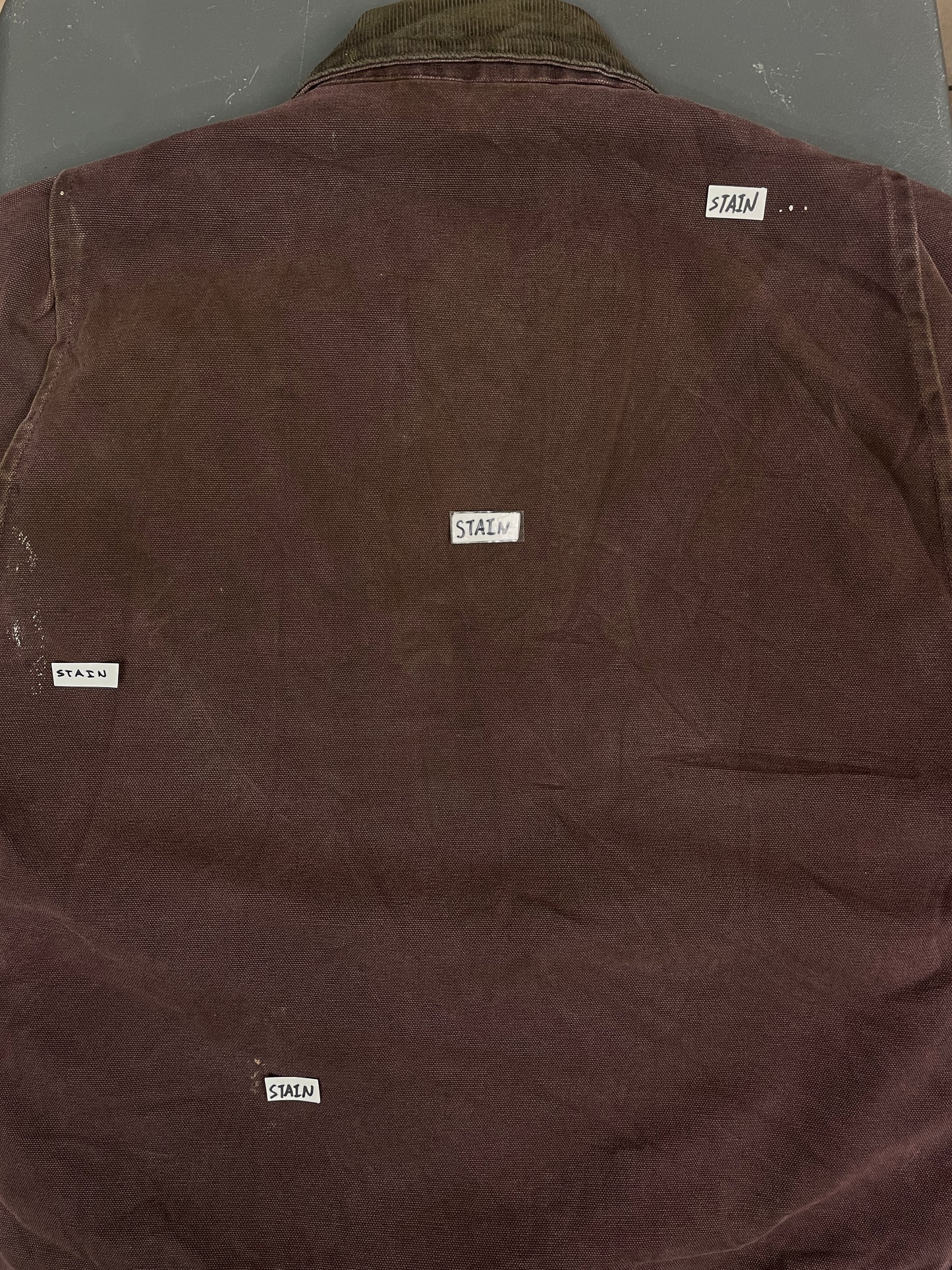 Vintage Distressed Carhartt Blanket Lined Burgundy/Maroon Detroit Jacket