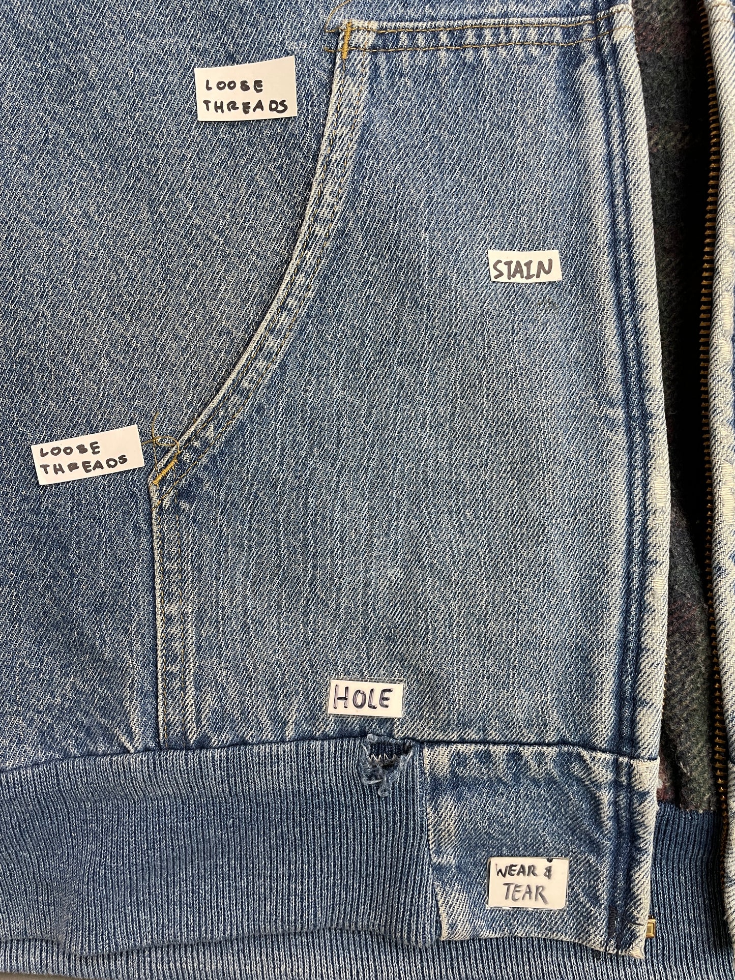 Vintage Carhartt Blanket Lined Hooded Denim Jacket