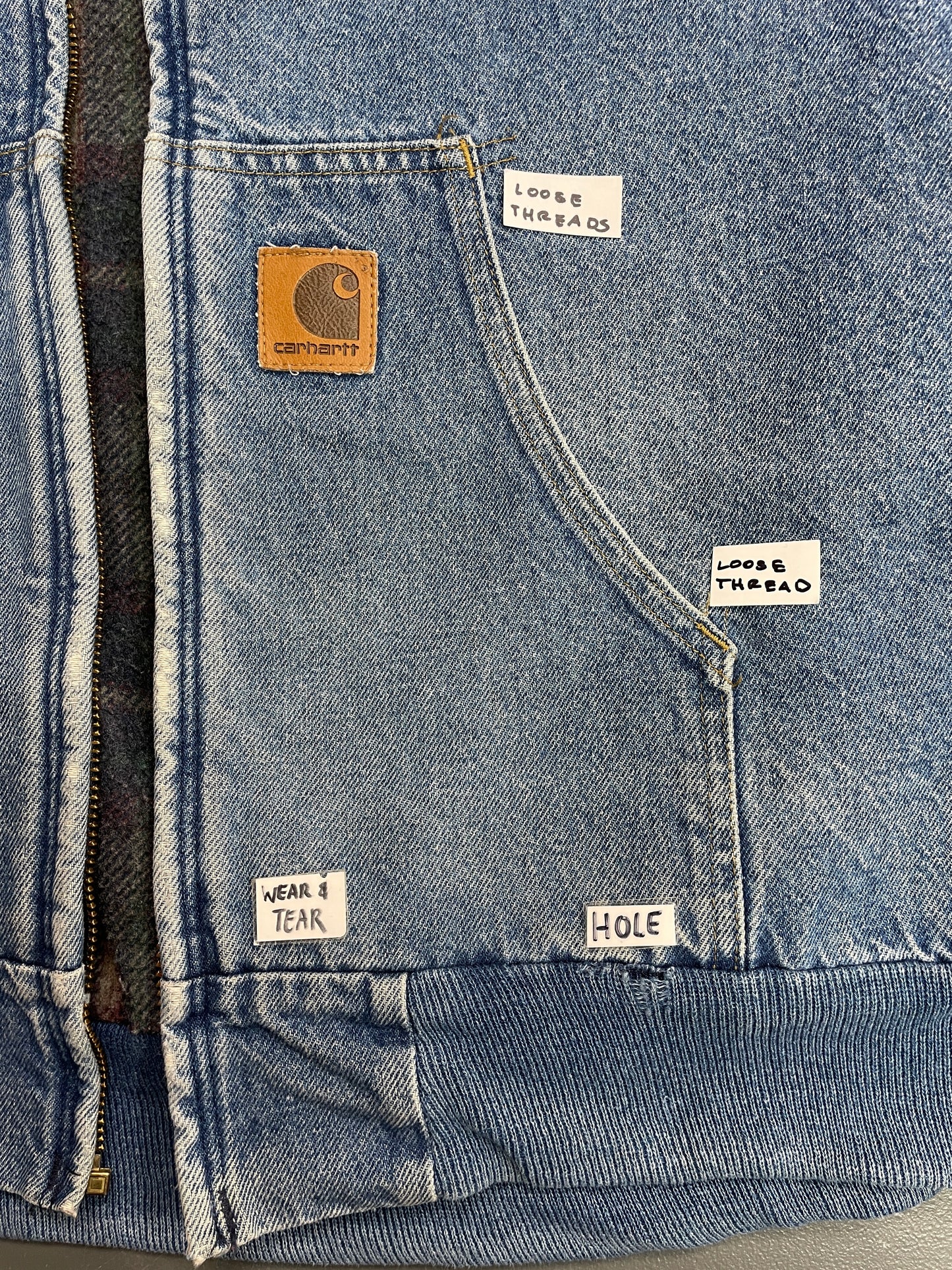 Vintage Carhartt Blanket Lined Hooded Denim Jacket