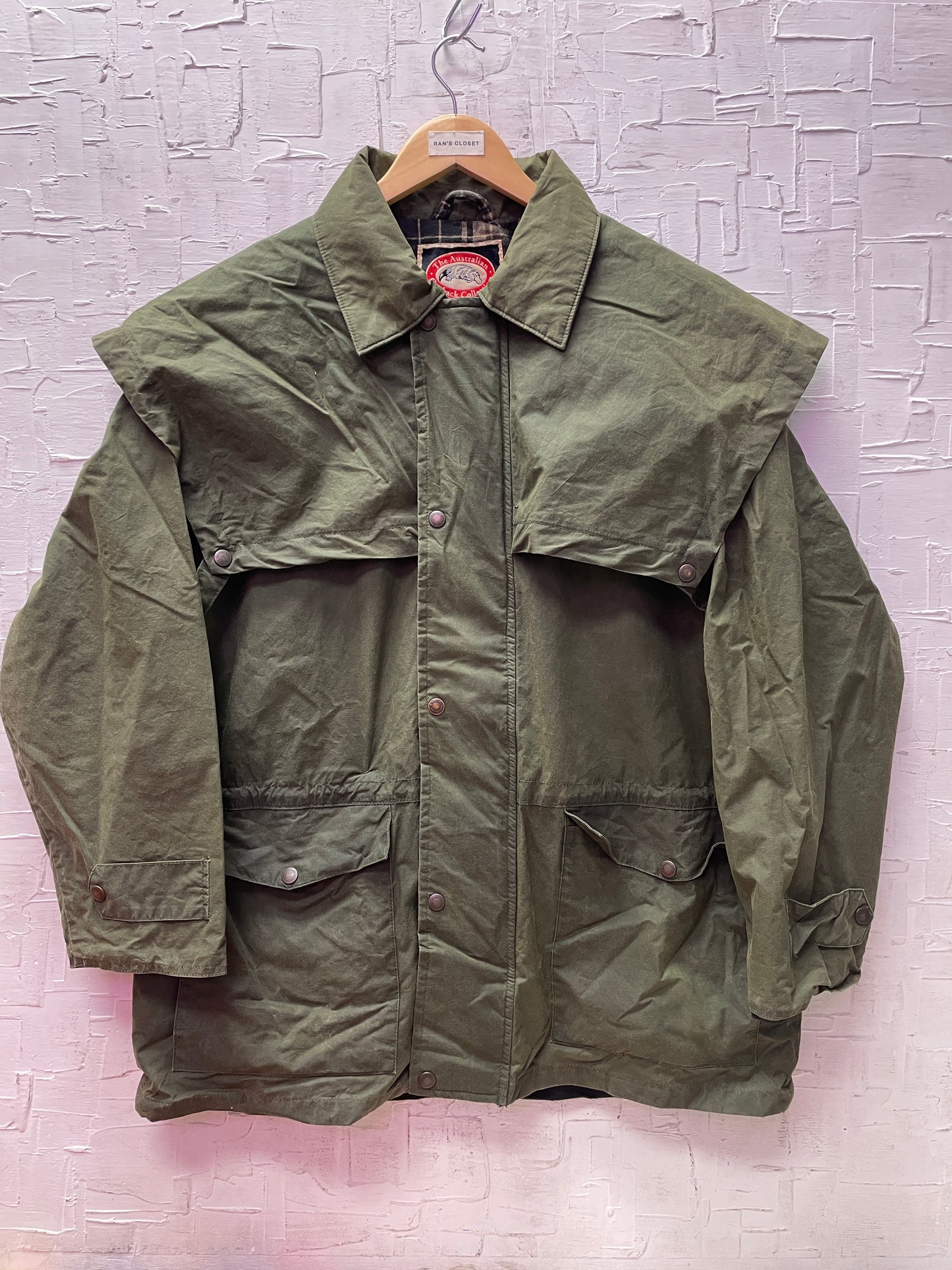Vintage The Australian Outback Collection Green Cotton Oilskin Jacket