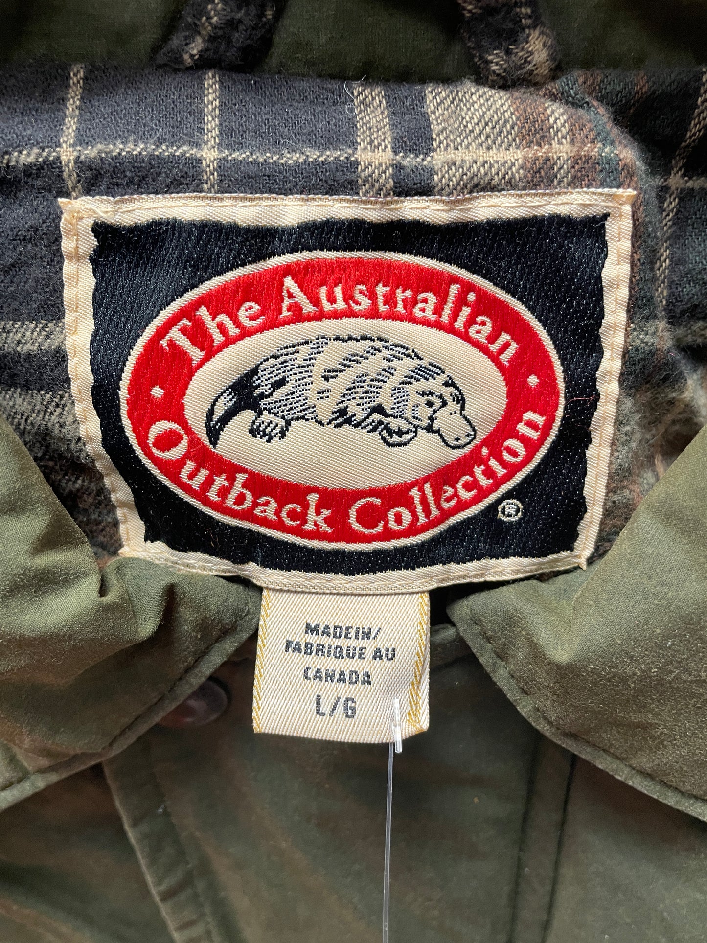 Vintage The Australian Outback Collection Green Cotton Oilskin Jacket