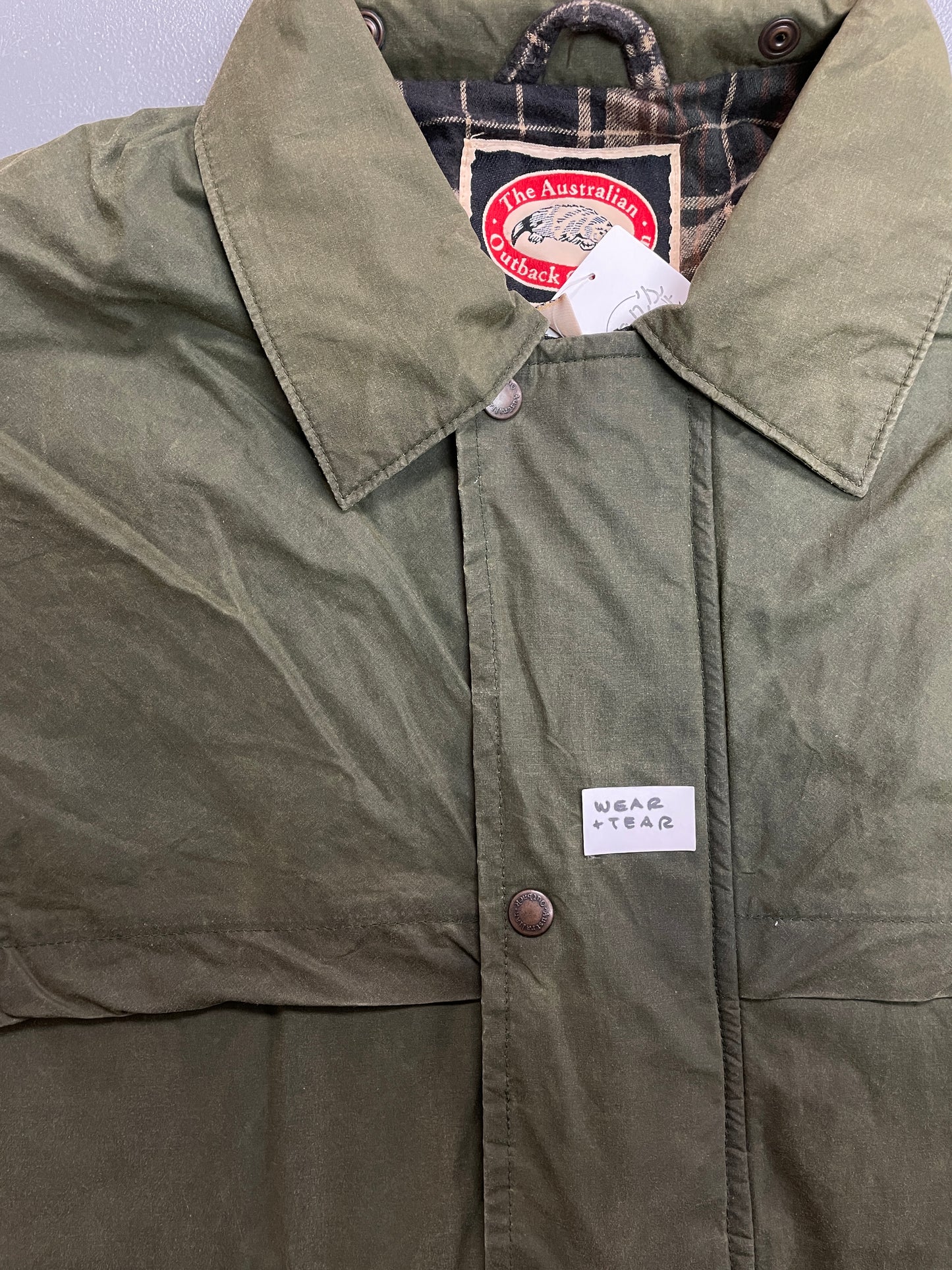 Vintage The Australian Outback Collection Green Cotton Oilskin Jacket
