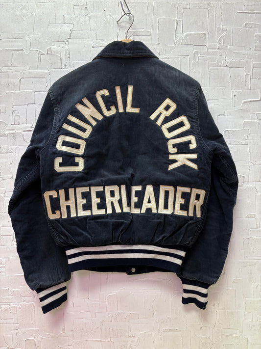 Vintage 80's Rennoc Navy Corduroy Varsity Jacket