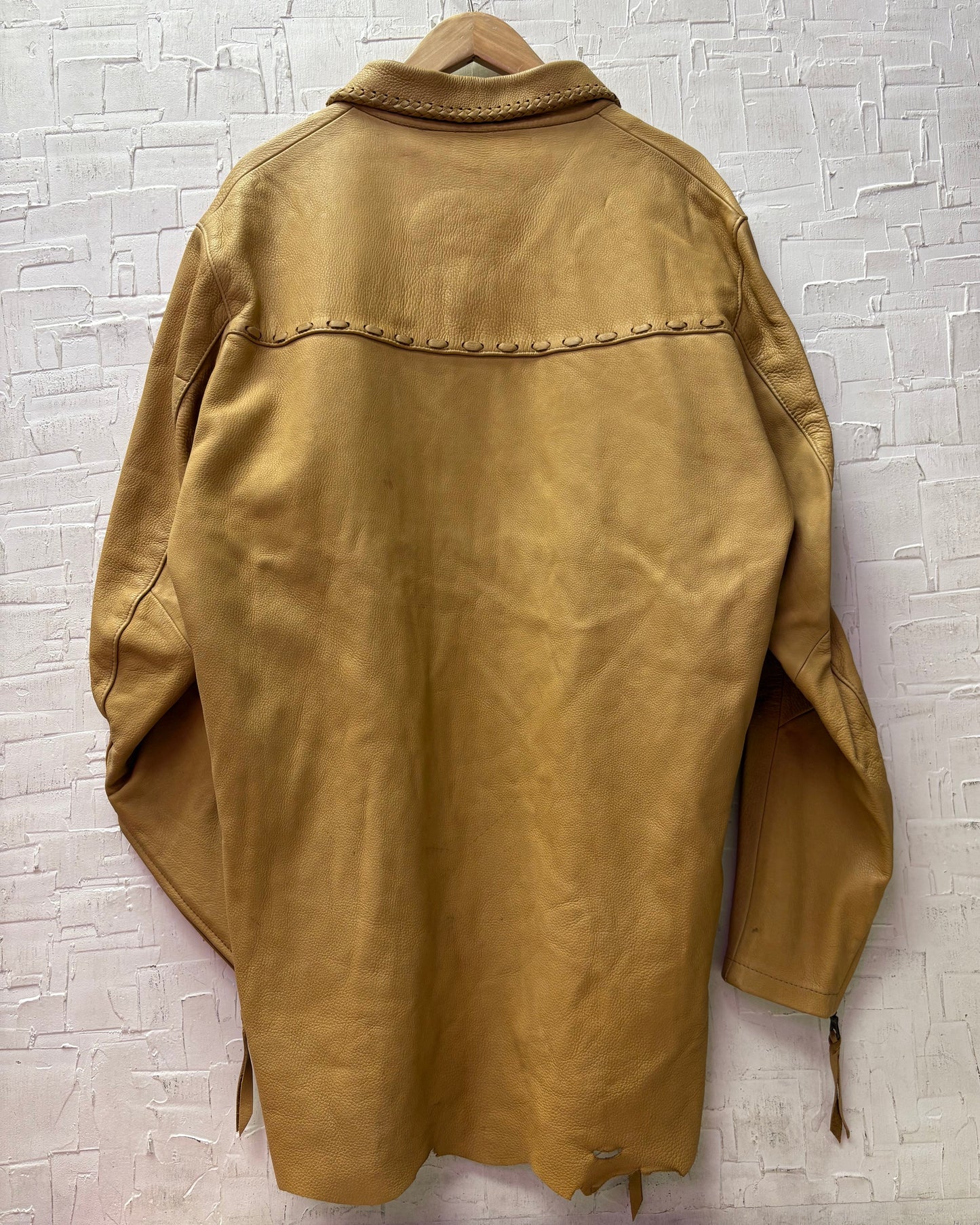 Vintage Leather Smock with Zipper Details